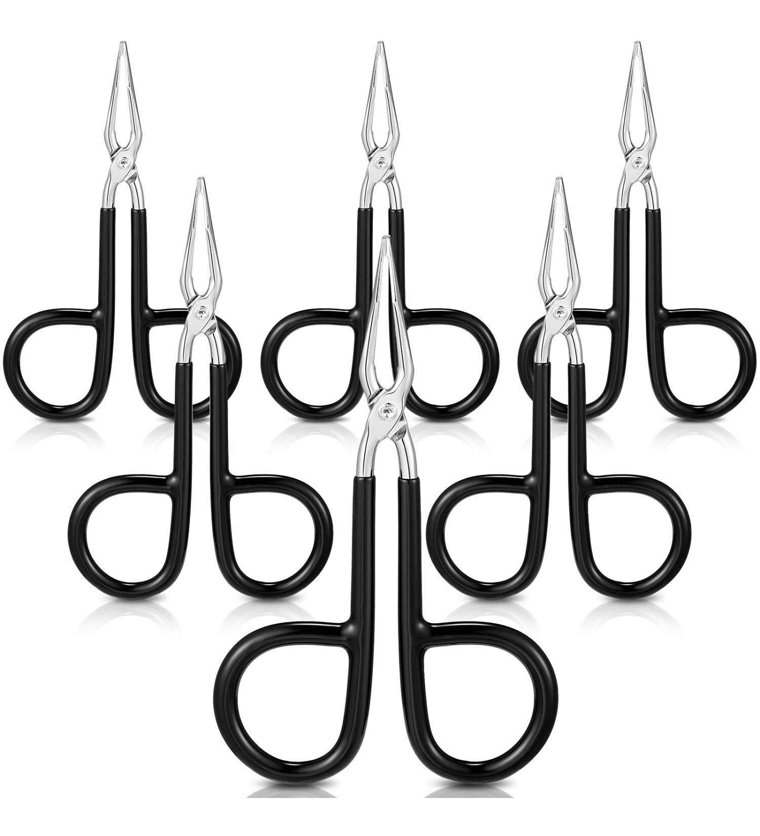 6-Piece Scissor Handle Straight Tip Eyebrow Tweezers Set - Black - Buy Online on GoSupps.com