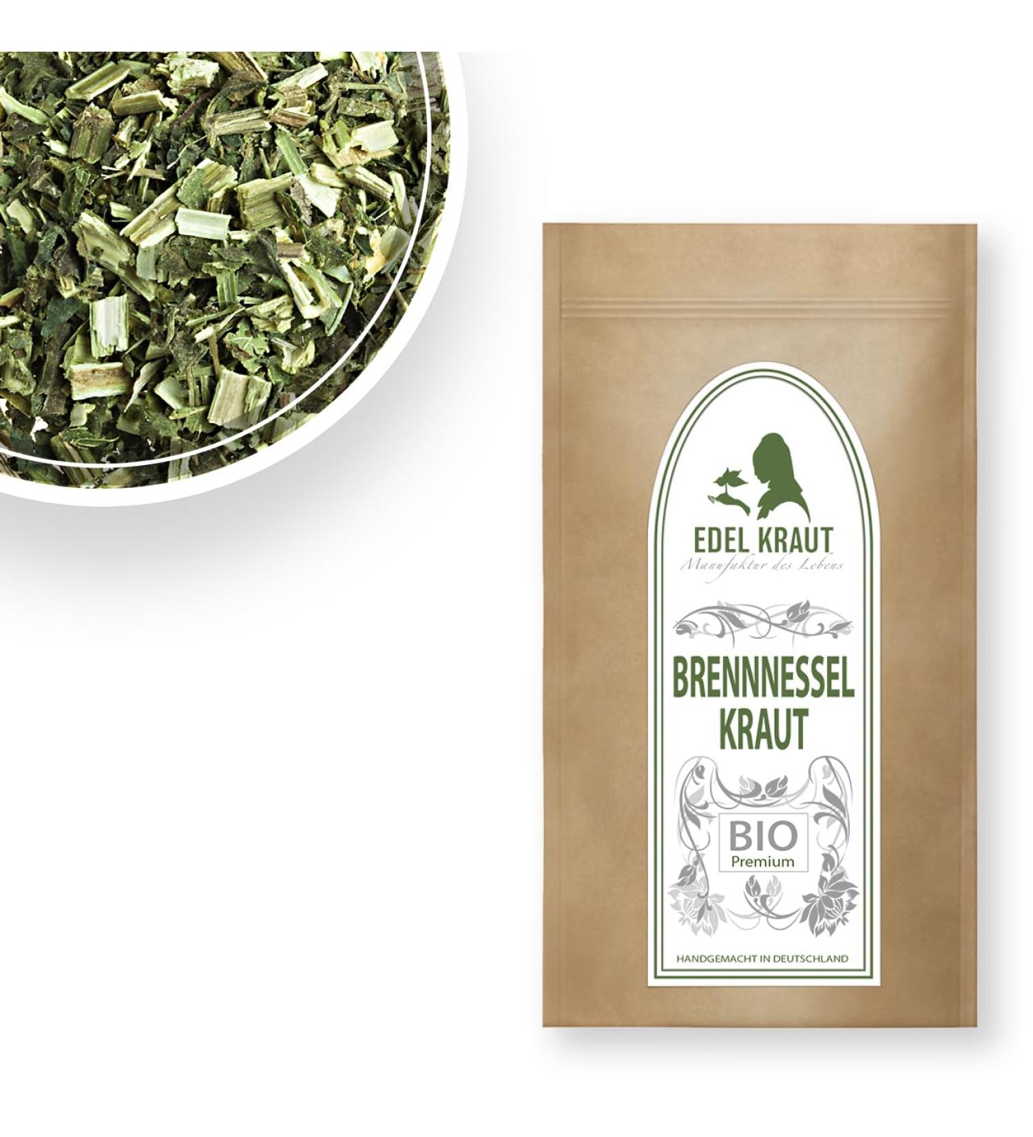 Nettle Tea Bio 100g | 100% Pure Organic Nettle Herb | Premium Dried & Cut Nettle Leaves | Noble Herb - Buy Online on GoSupps.com