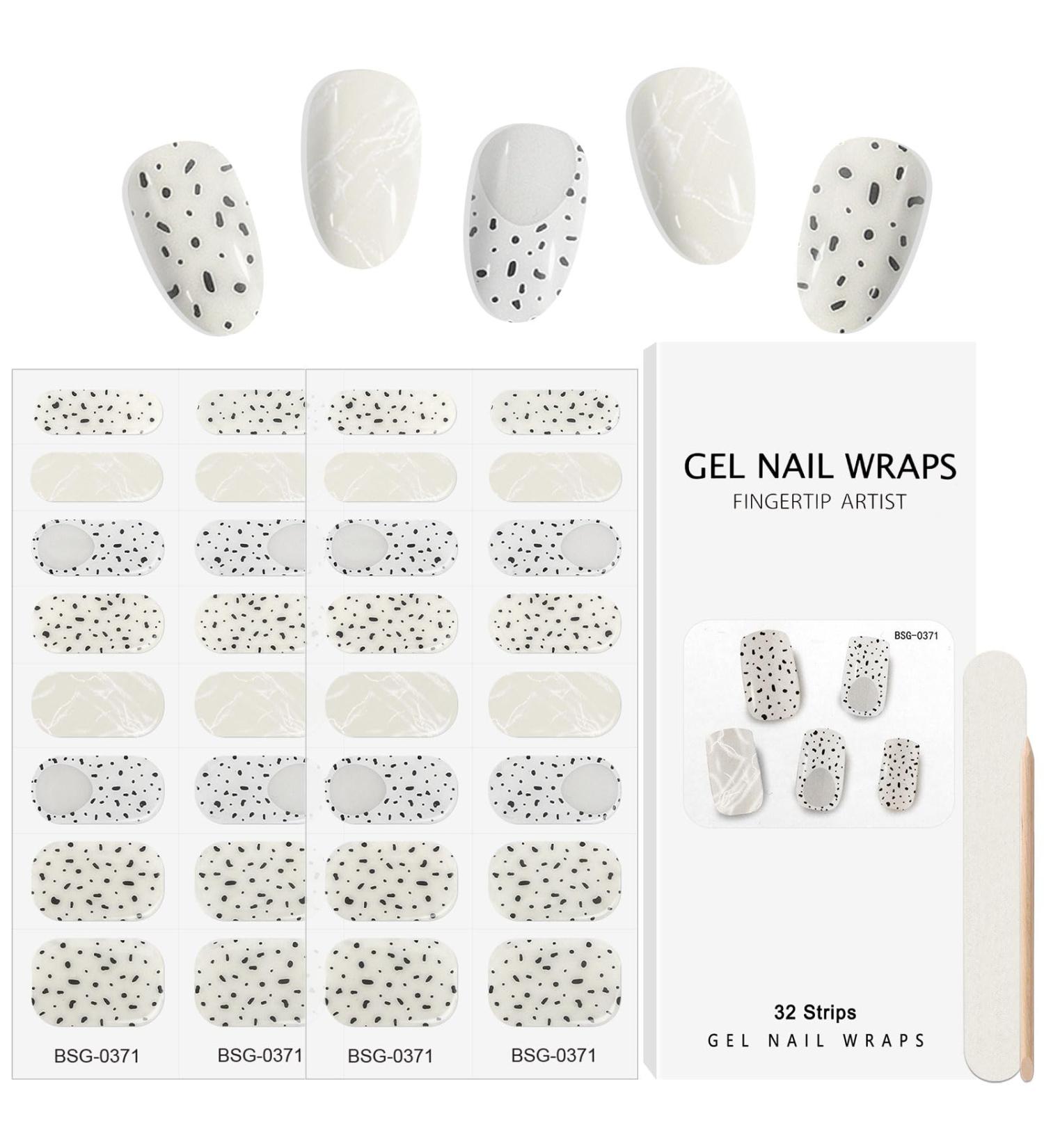 Kalolary Gel Nail Polish Strips 32PCS Nail Gel Art Sticker Waterproof Full Nail Wraps Decal Sets with Nail File and Stick for Women Girls Nail Art Decor (UV/LED Lamp Required) (A) - Buy Online on GoSupps.com