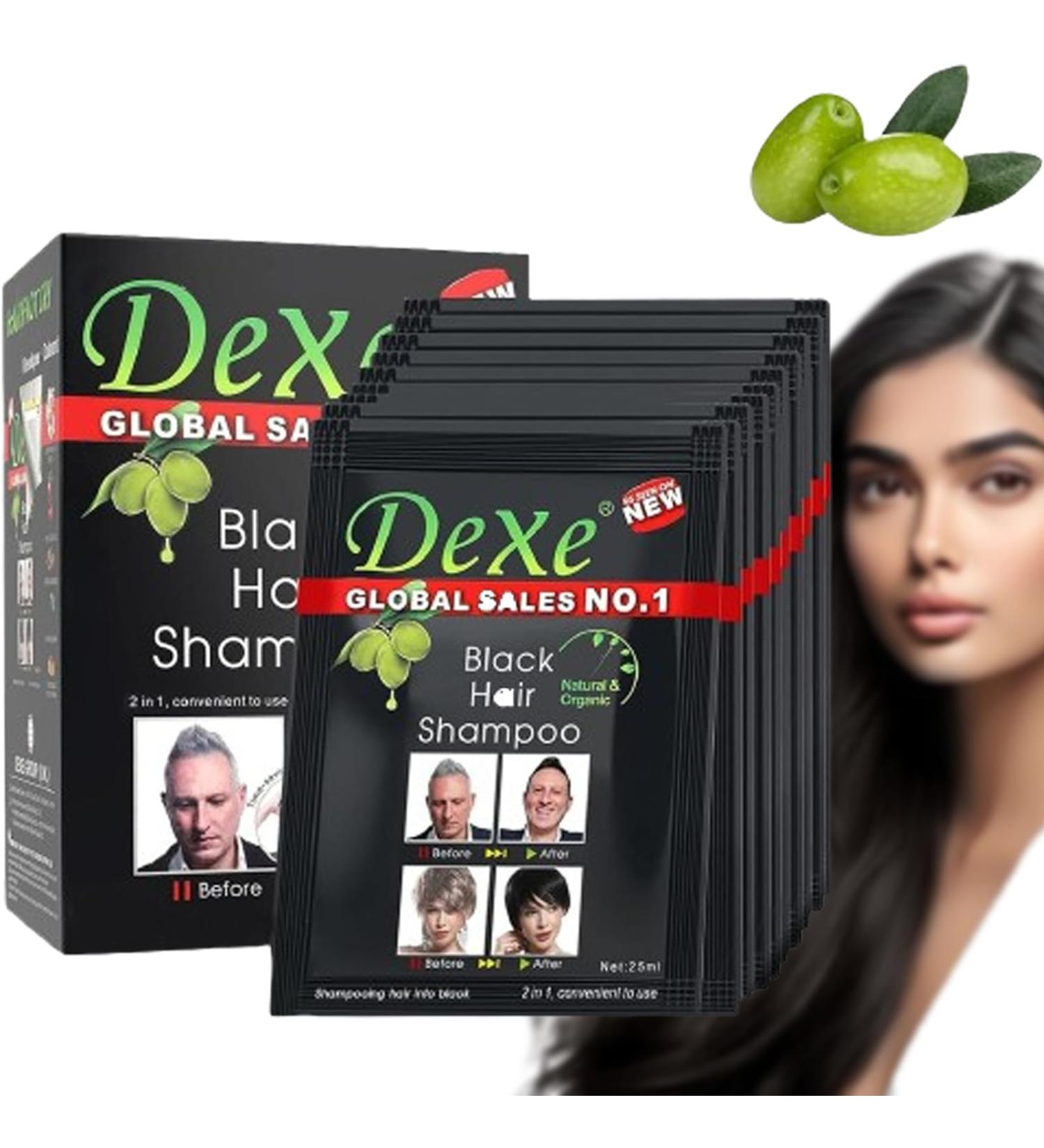 MQUPIN Black Hair Dye Shampoo - Instant, Easy-to-Use Permanent Hair Color for Men and Women - Natural Ingredients (10 PCS) - Buy Online on GoSupps.com
