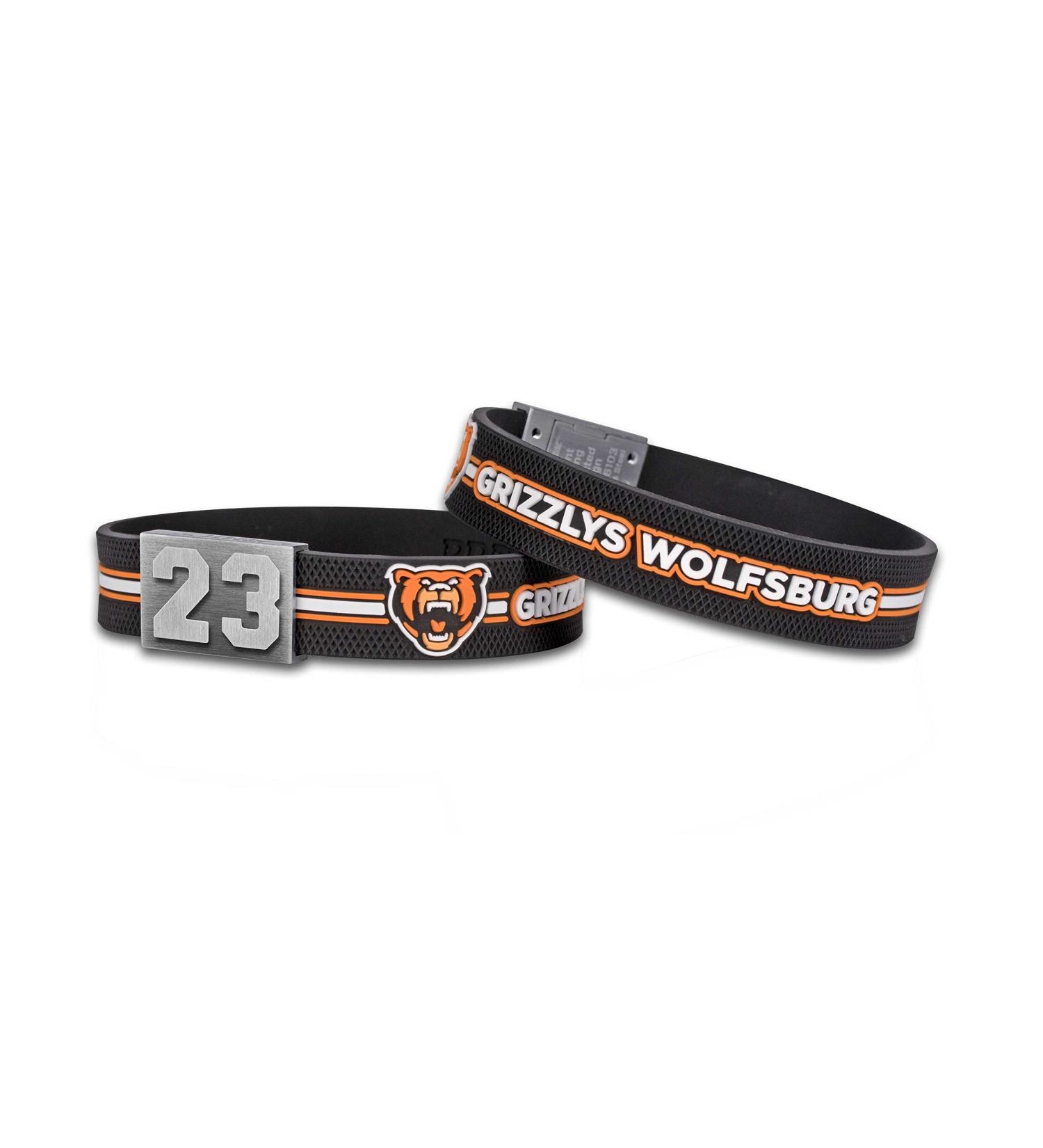 Brayce Grizzlys Wolfsburg Ice Hockey Bracelet - Custom Jersey Number 00-99 - Perfect Gift for Fans - Buy Online on GoSupps.com