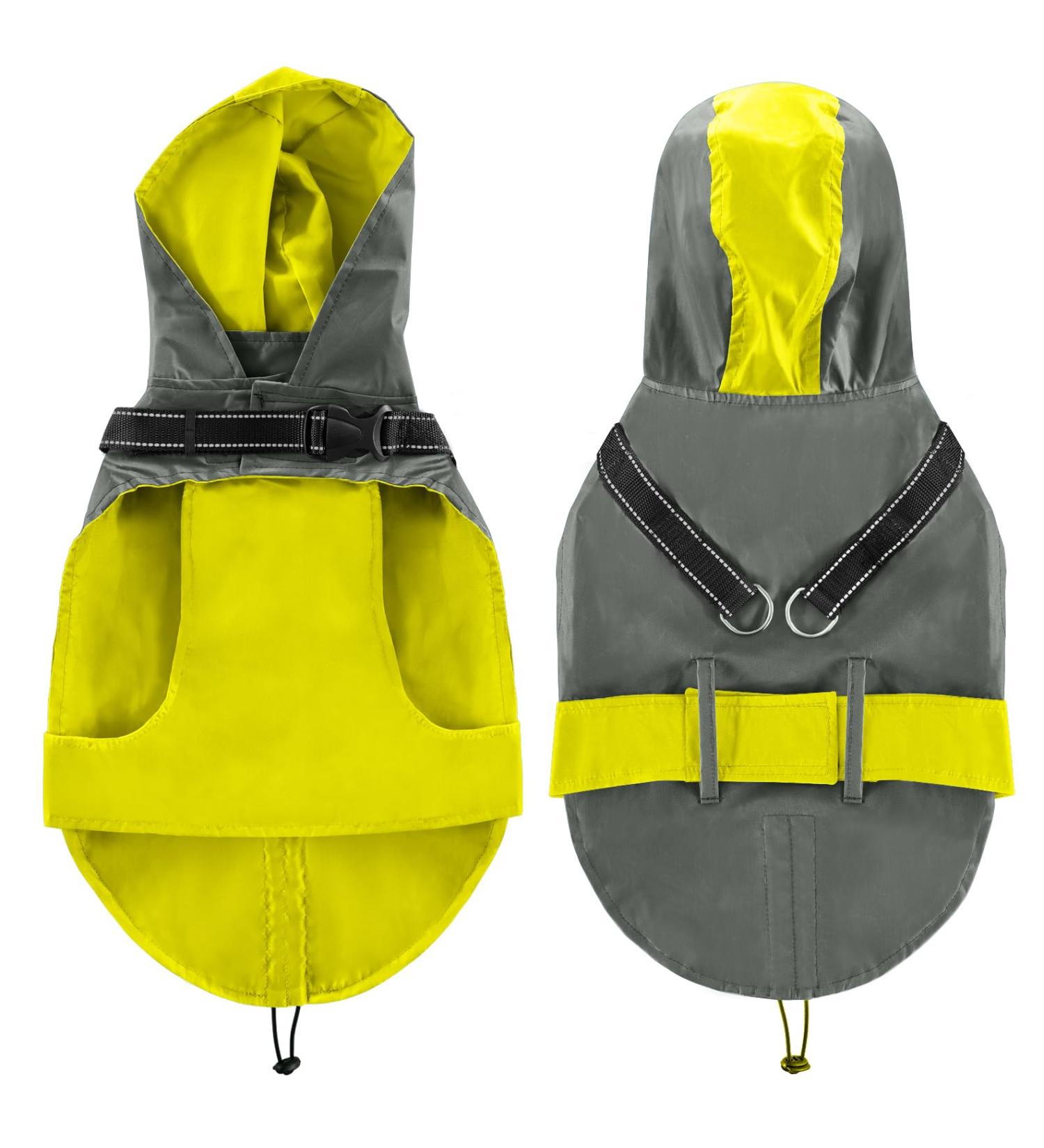 Shop Mosucoirl Waterproof Dog Coat with Hood & Reflective Design for Small & Medium Dogs - Windproof Rain Jacket with Dishes in Green - Buy Online on GoSupps.com