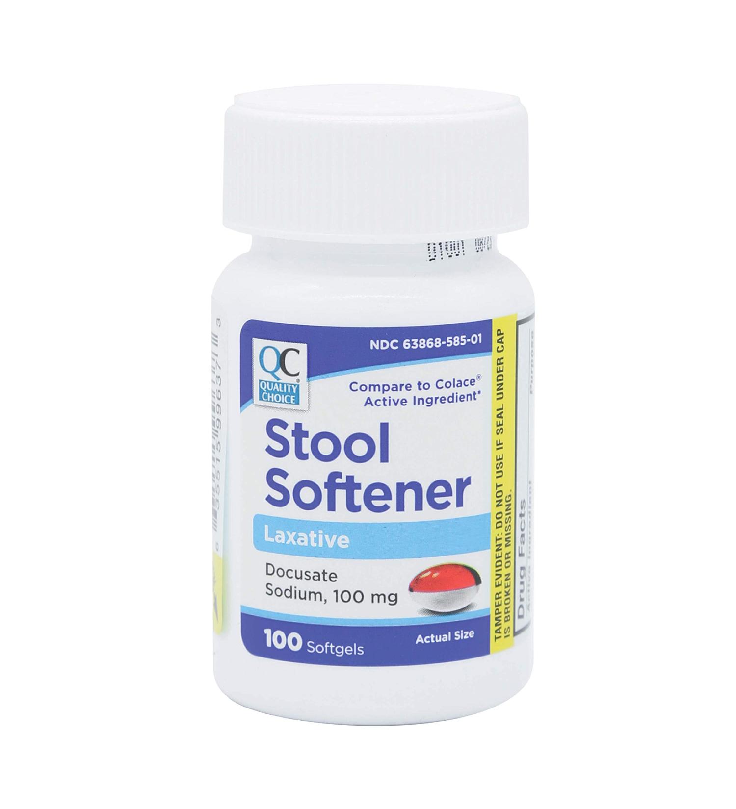 Quality Choice Stool Softener Laxative 100mg Docusate Sodium - 100 Softgels - Buy Online on GoSupps.com
