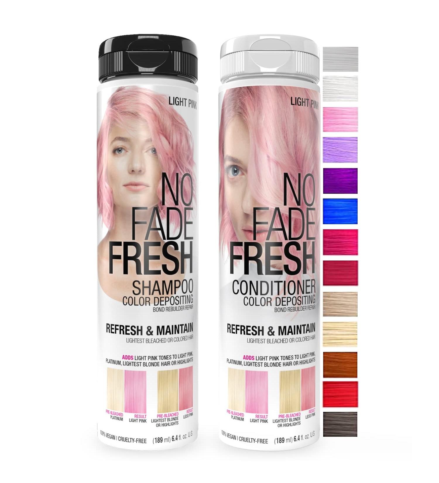 No Fade Fresh Light Pink Shampoo & Conditioner Duo | Enhance Color & Prevent Fading | Temporary Hair Dye for Pastel Purple Tint - Buy Online on GoSupps.com