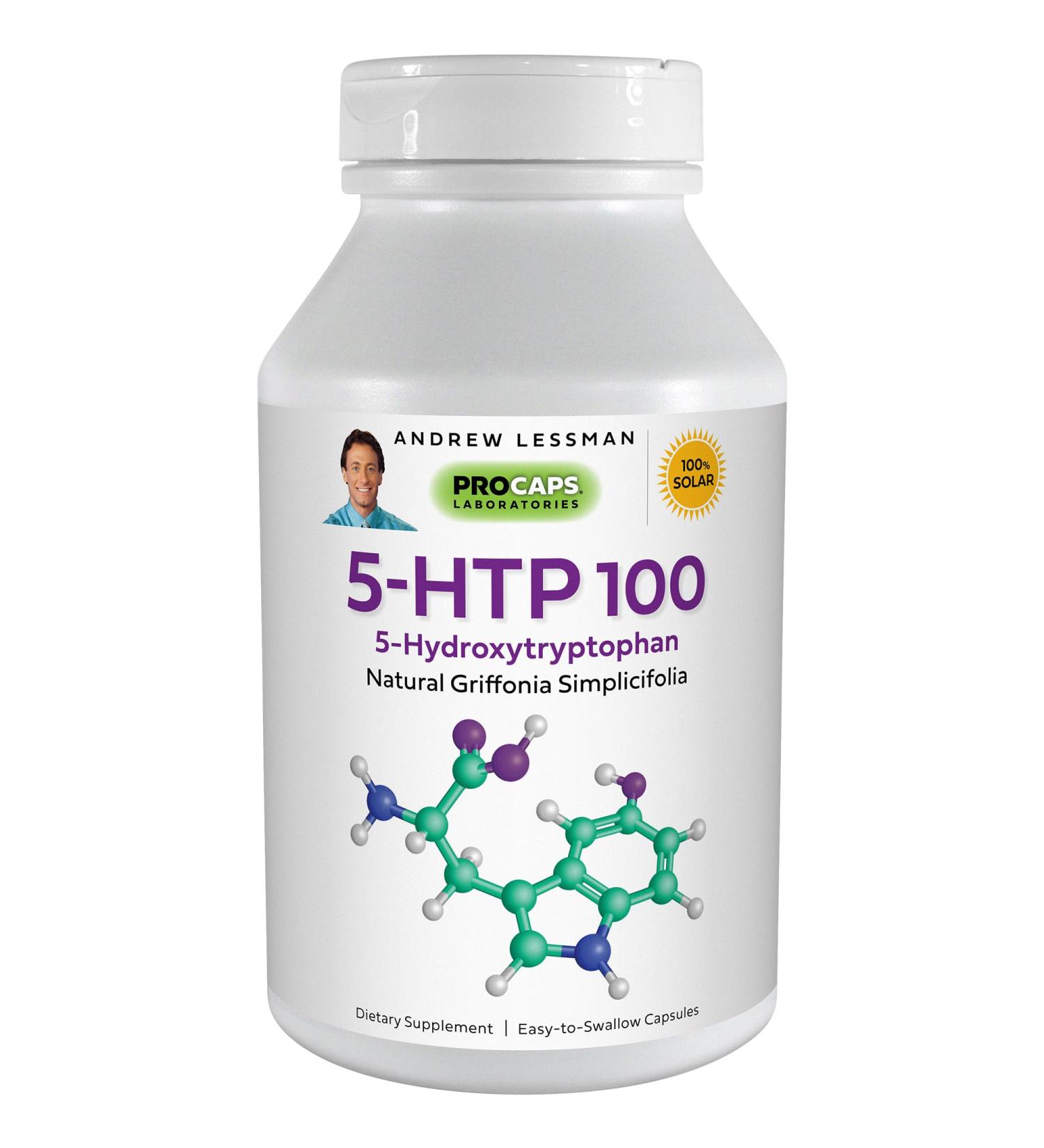 ANDREW LESSMAN 5-HTP 100-120 Capsules | Enhance Sleep Quality & Mood | Ultra-Pure 5-HTP | No Additives | 120 Count - Buy Online on GoSupps.com