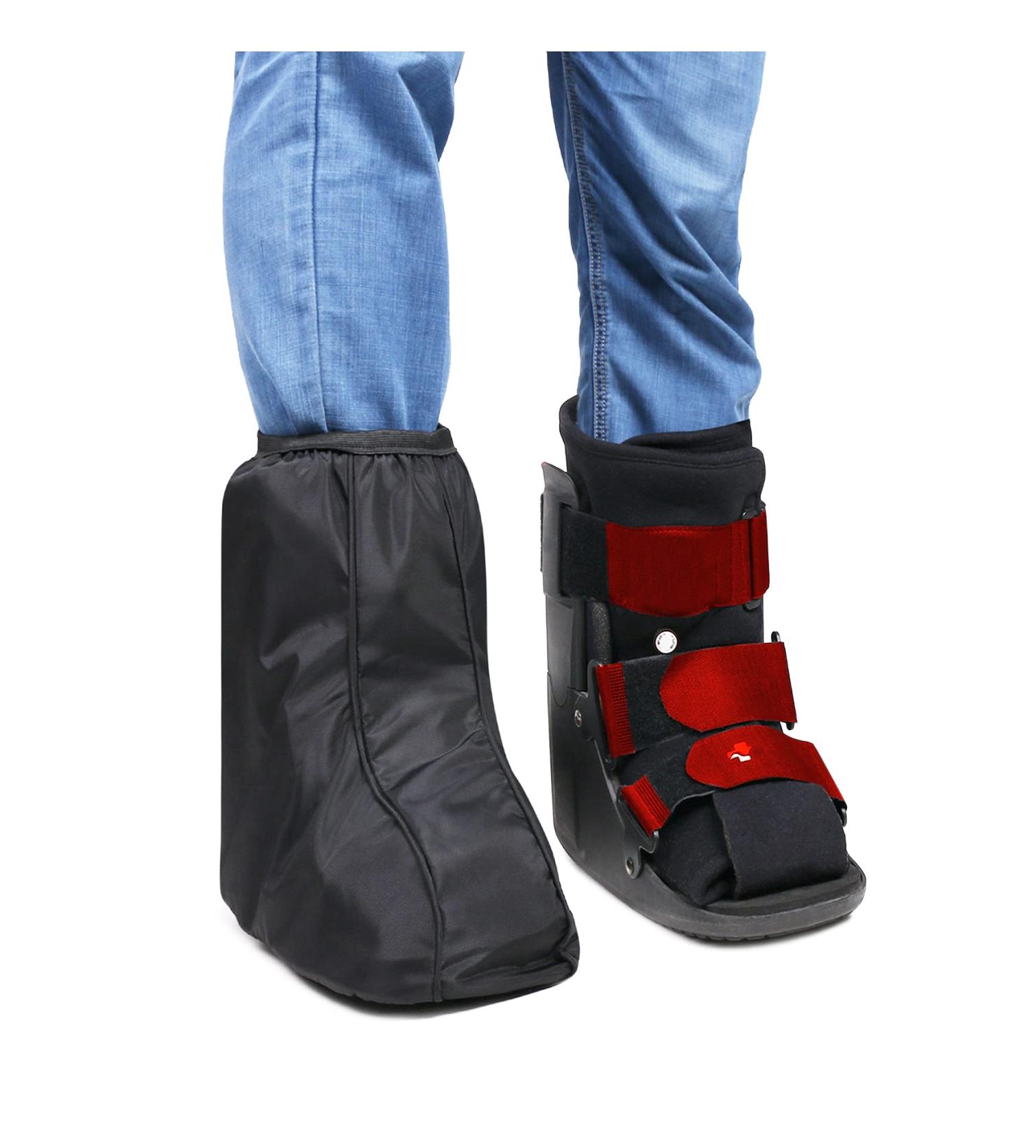 ARUNNERS Walking Boot Cover with Slip-Resistant Rubber Sole - Black Short Medium - Buy Online on GoSupps.com