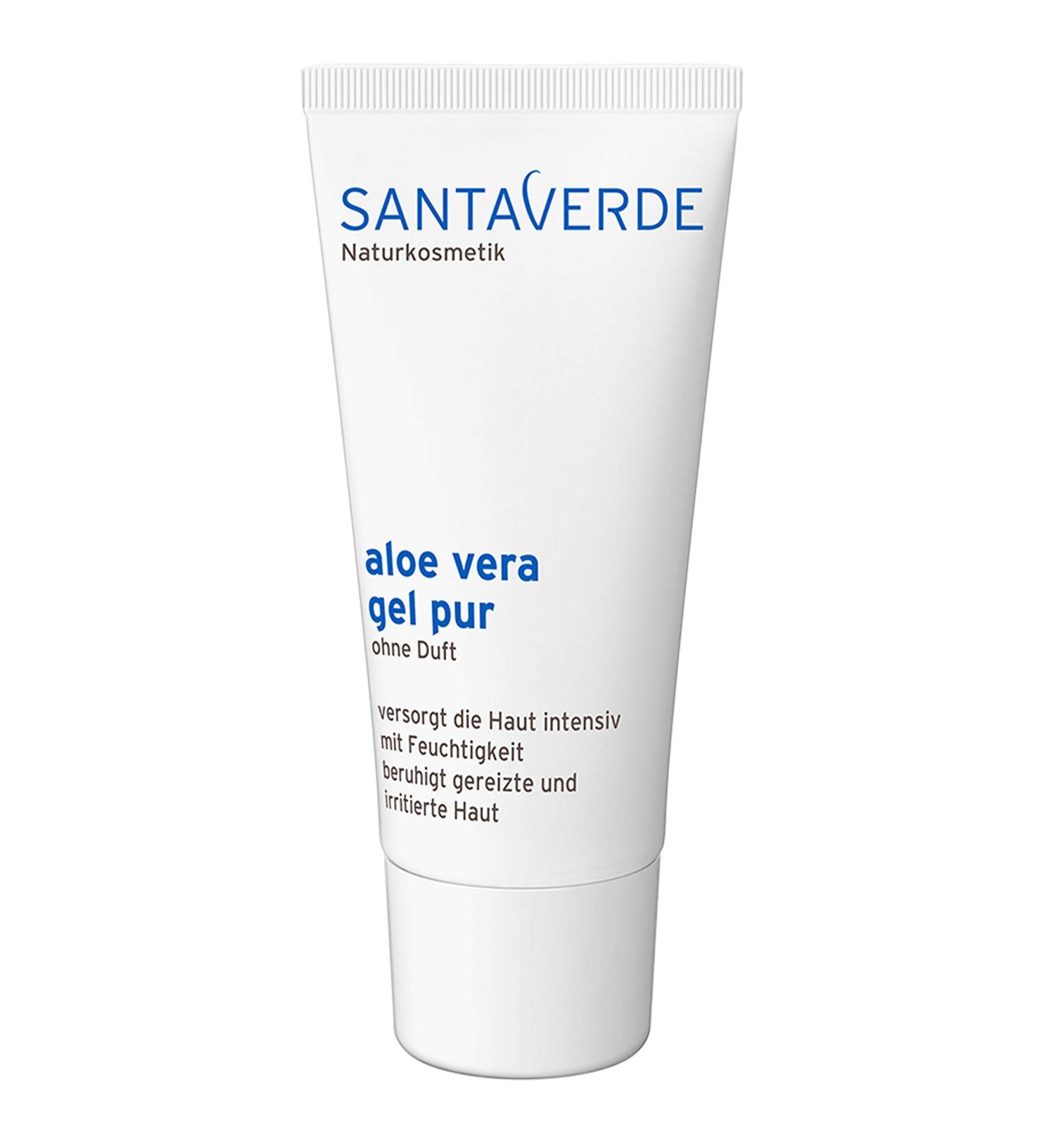 Santaverde Aloe Vera Gel Pure | Light Moisturizing Facial & Body Gel | Anti-Inflammatory & Calming | Fragrance-Free for All Skin Types | 100% Vegan | 50ml - Buy Online on GoSupps.com