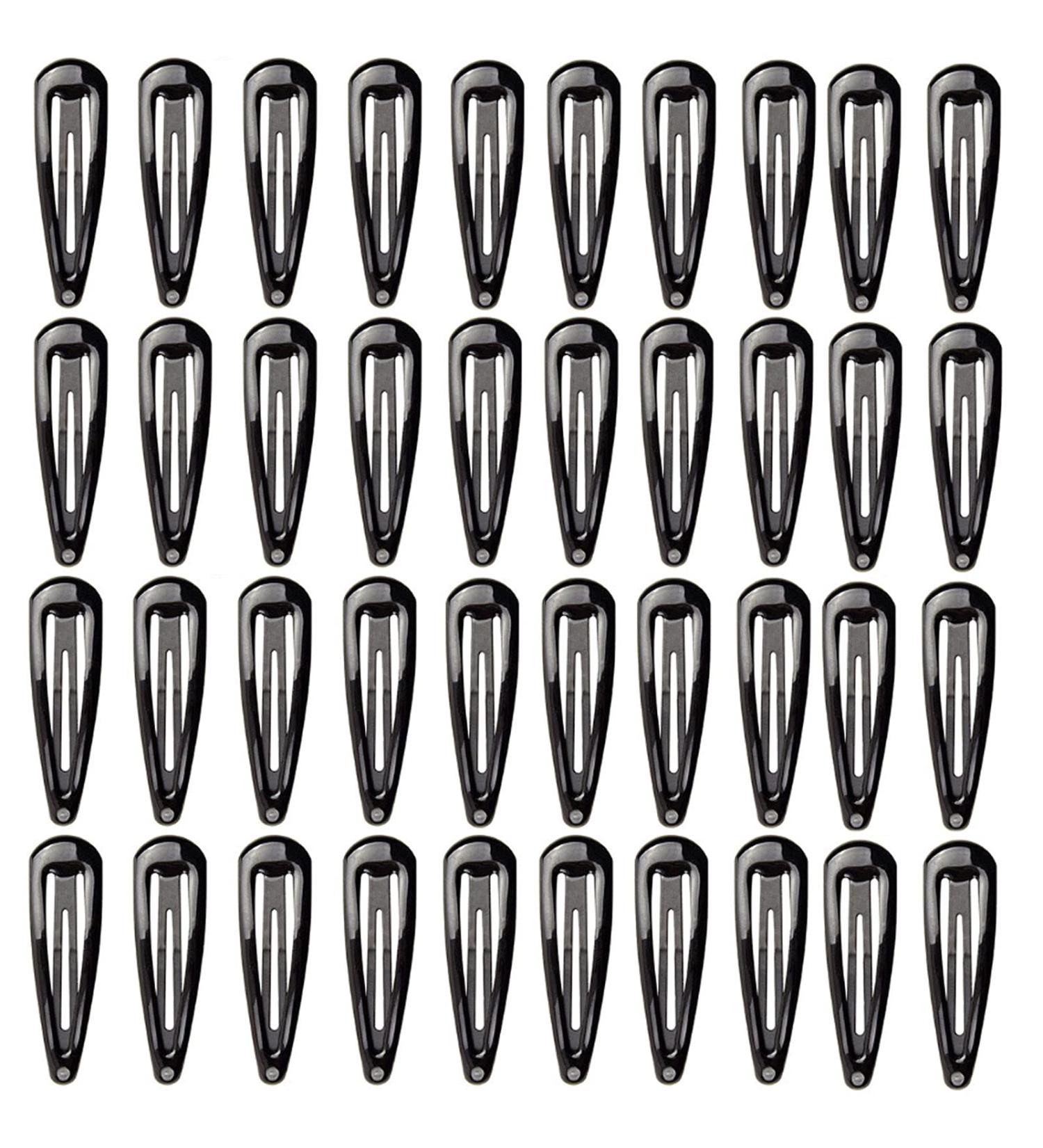 Black Metal Snap Hair Clips Set | Mini Slipproof Hair Clips for Kids - Perfect for Ponytails & Everyday Use - Buy Online on GoSupps.com