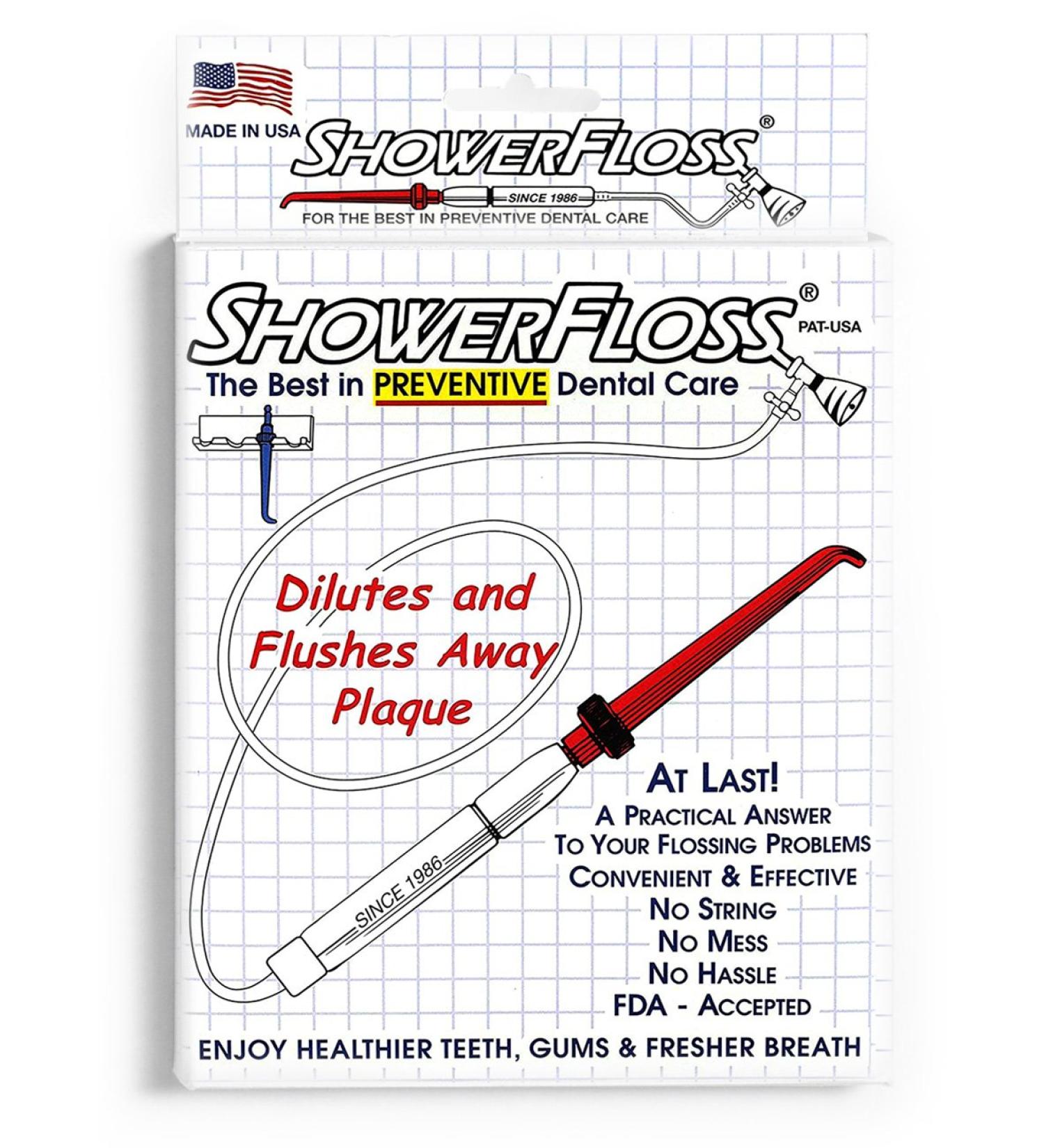 ShowerFloss Oral Irrigation Device | Pressure Adjustment, Dentist Recommended for Plaque | Cleaning Pockets & Strengthening Gums - Buy Online on GoSupps.com