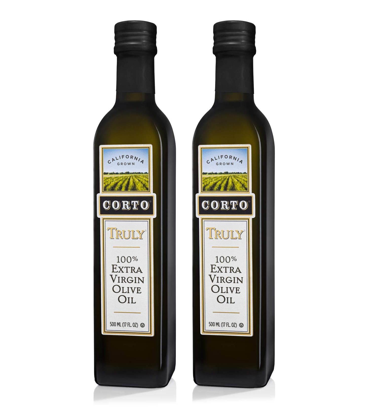 Corto TRULY 100% Extra Virgin Olive Oil 500ml Twin Pack - Cold Extracted with Floral Notes from Official Corto Olive Groves - Buy Online on GoSupps.com