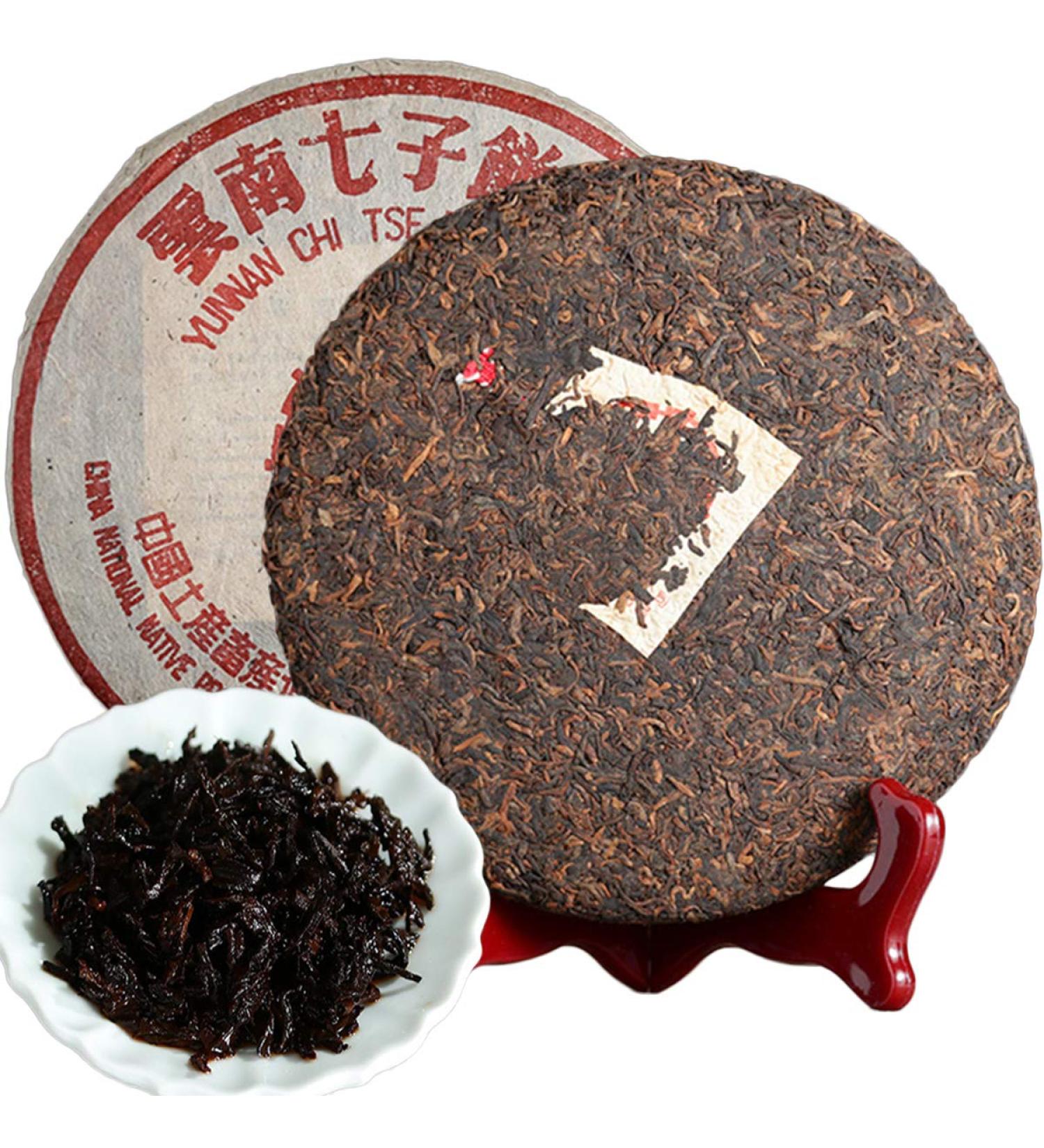 HELLOYOUNG 357g de th Pu-erh m r et vieilli th noir ferment cuit de fabrication traditionnelle chinoise aliment vert biologique au corps plein - Buy Online on GoSupps.com