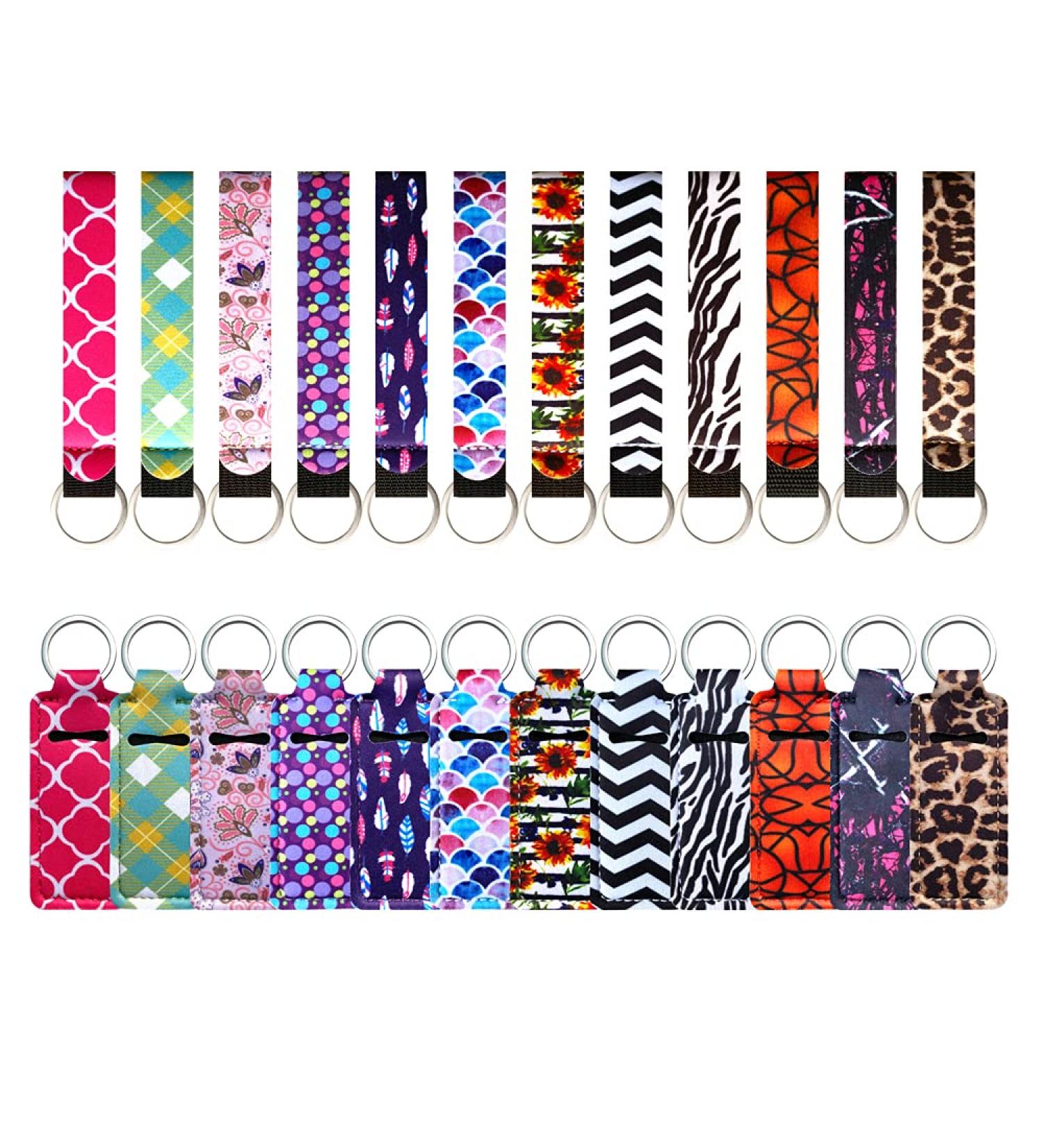 Buy PUEZOKLY 24-Piece Lip Balm Holder Keychain & Wristlet Lanyards - Stylish Neoprene Protectors for Women & Girls - Ideal for Lipstick Storage - Shop Internationally - Buy Online on GoSupps.com