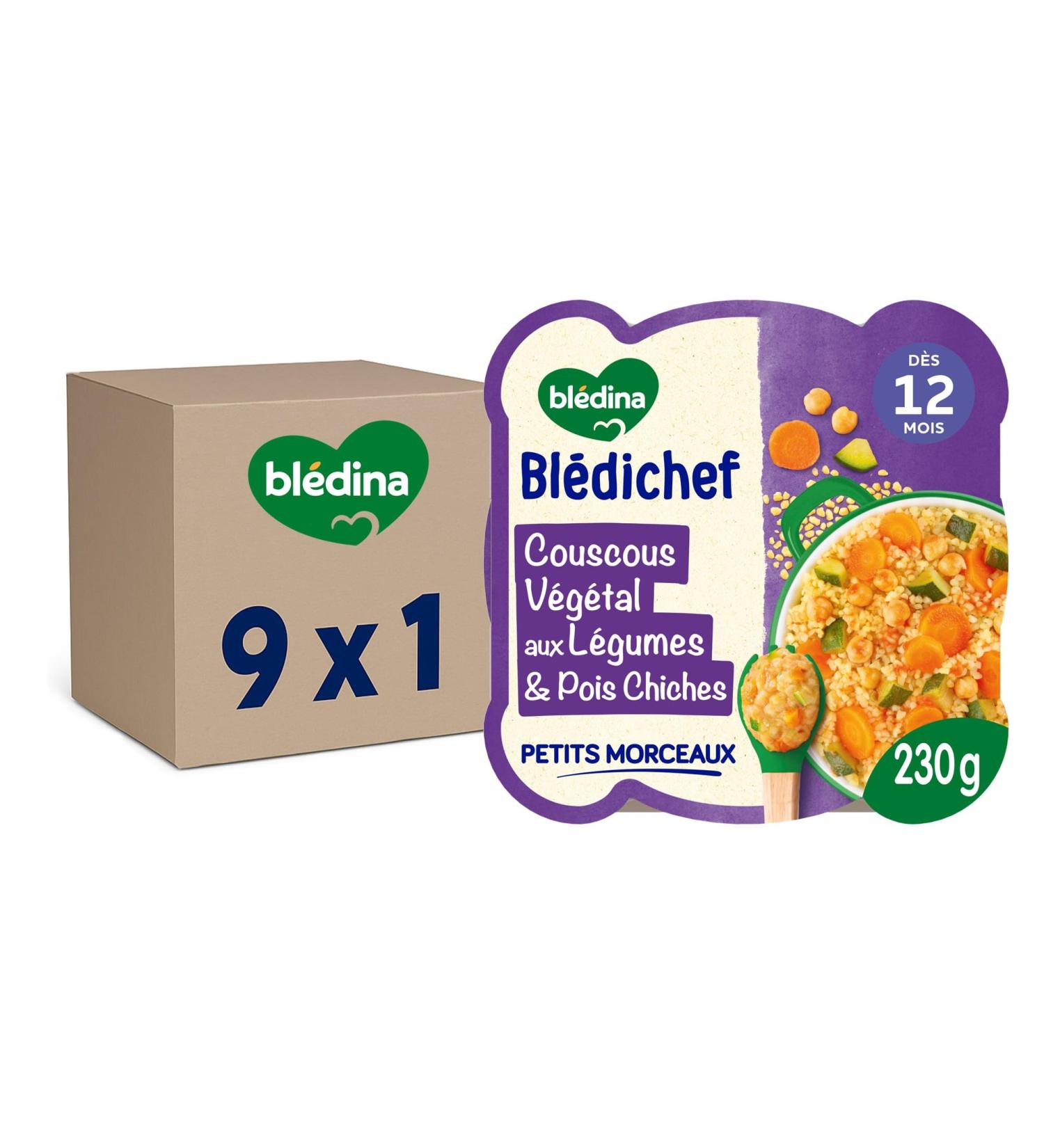 Bl dina Bl dichef Plat B b d s 12 Mois Couscous V g tal aux L gumes et Pois Chiches Repas Complet 230g - Buy Online on GoSupps.com