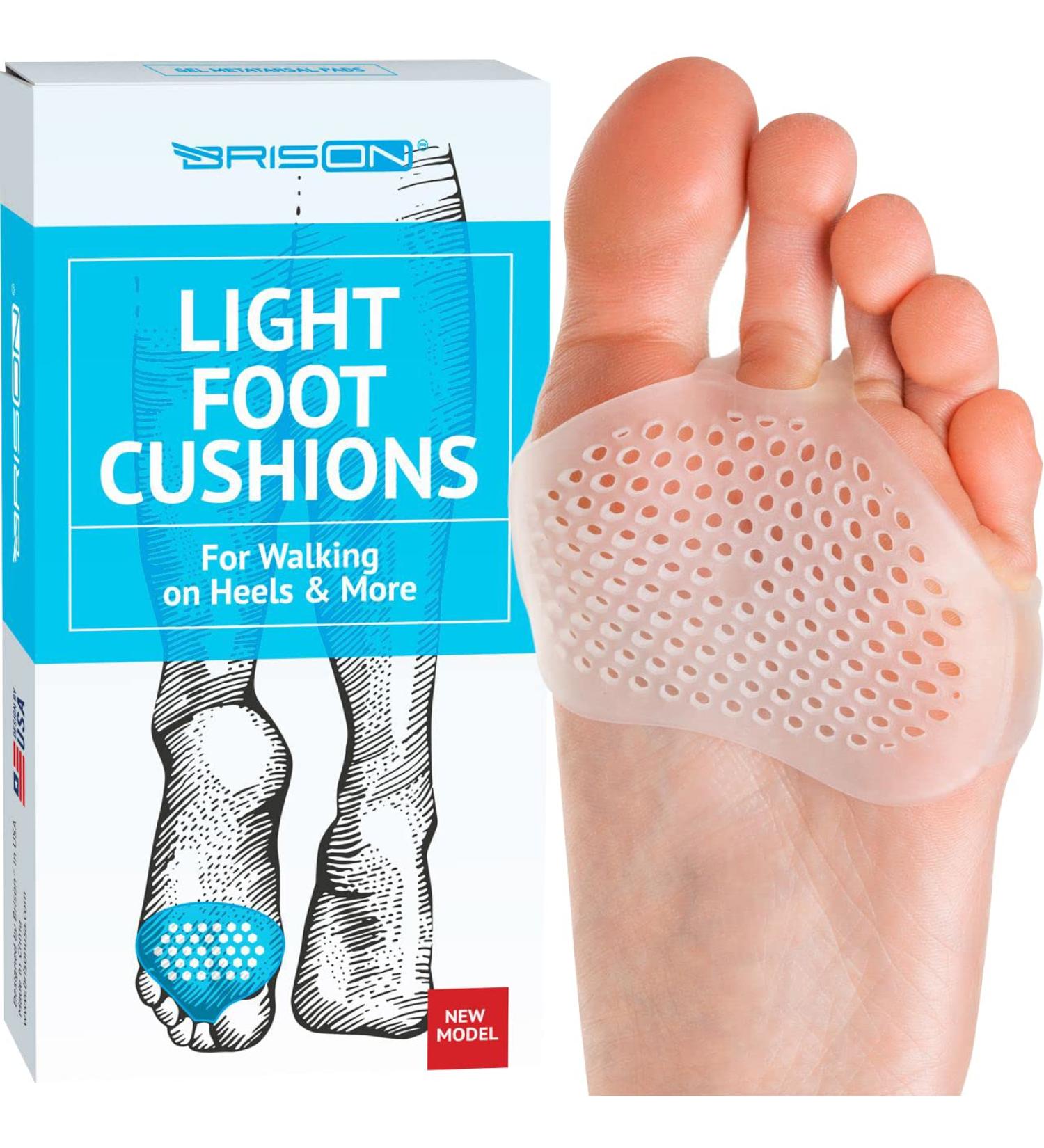 Metatarsal Ball of Foot Cushions - Soft Gel Cushioning Sleeves for Pain Relief - White (Women/Men) - Buy Online on GoSupps.com