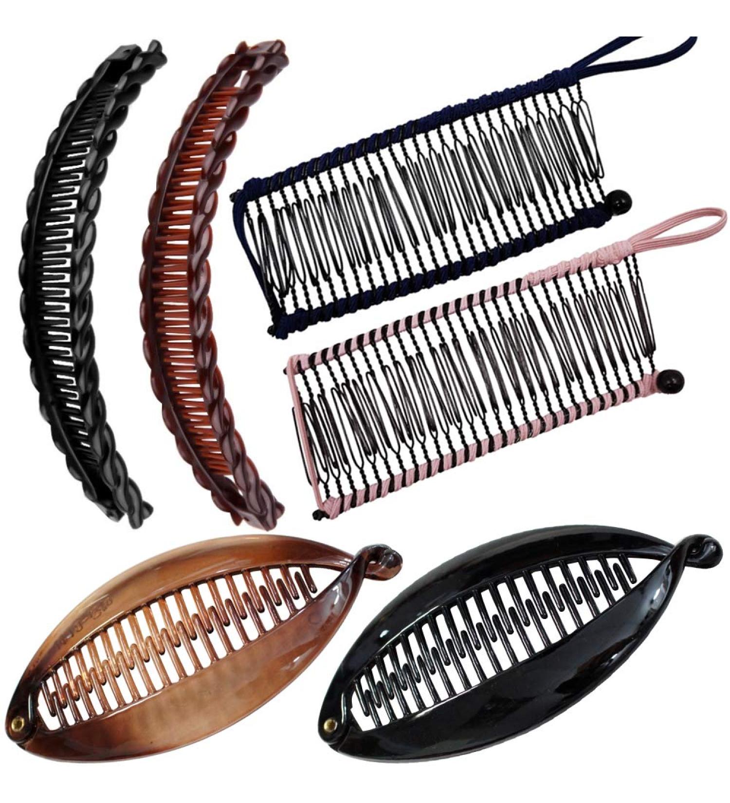 FLOFIA Vintage Banana Hair Clips - 6 Pcs Stretchable Hair Accessories & Jewelry - Buy Online on GoSupps.com