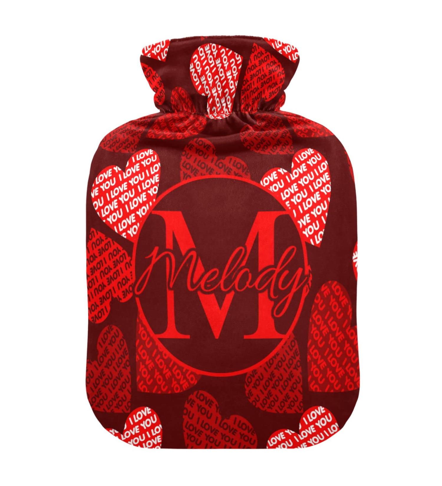 Personalized Valentine's Day Heat Bottle | 1L Hot Water Bottle for Pain Relief & Arthritis | Custom Water Bag Gift - Buy Online on GoSupps.com