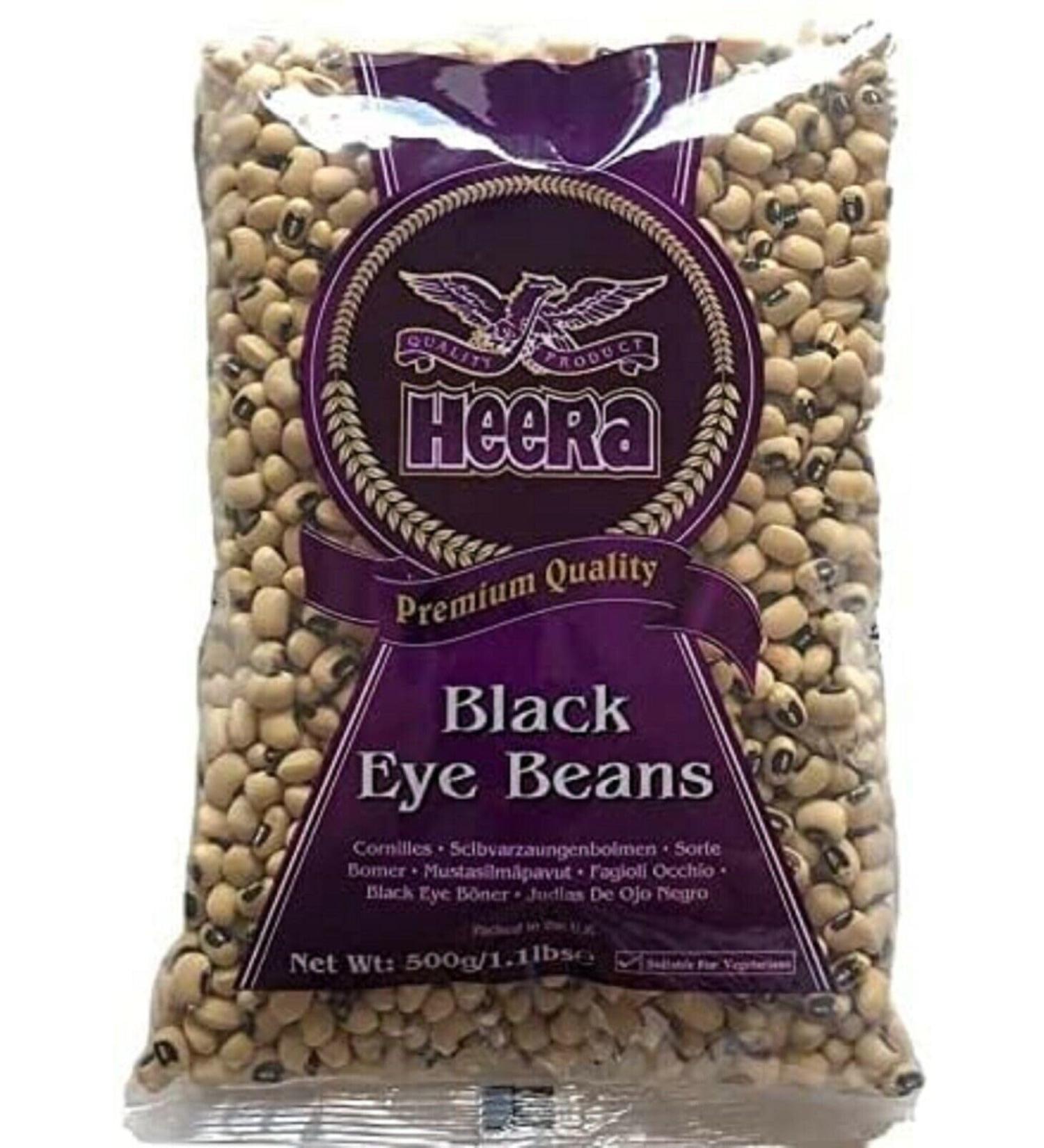 Heera Black Eye Beans 500 Gram - Popular Ingredient In Traditional Indian Cuisine - Can Be Used In Variety Of Dishes (Pack of 1)