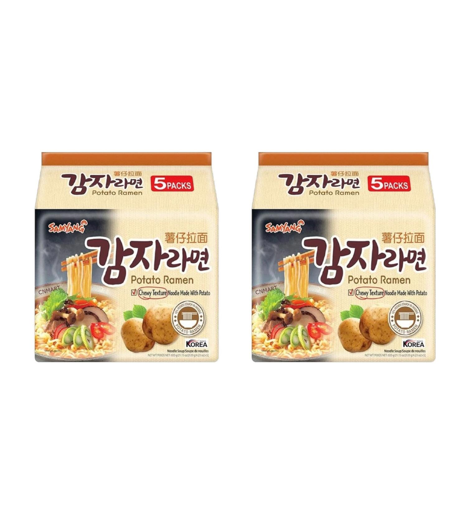 Samyang Potato Flavour Instant Noodle Ramen Suitable For Vegetarian (Pack of 10) by CNMART - Buy Online on GoSupps.com