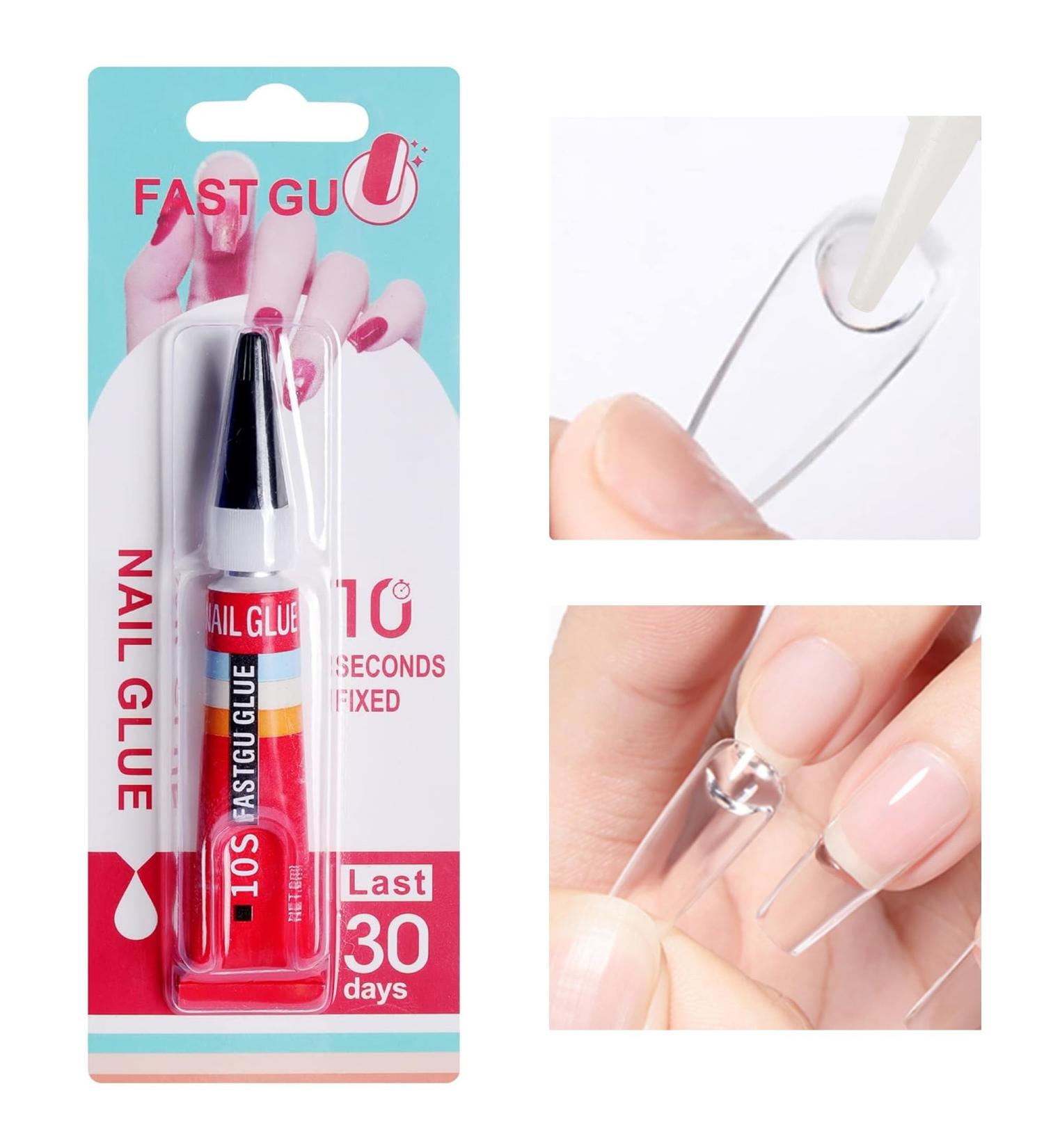 Premium Nail Glue for Tips & Acrylics | Long Lasting Bond for Press On & Fake Nails - 0.2 oz (6ml - Buy Online on GoSupps.com