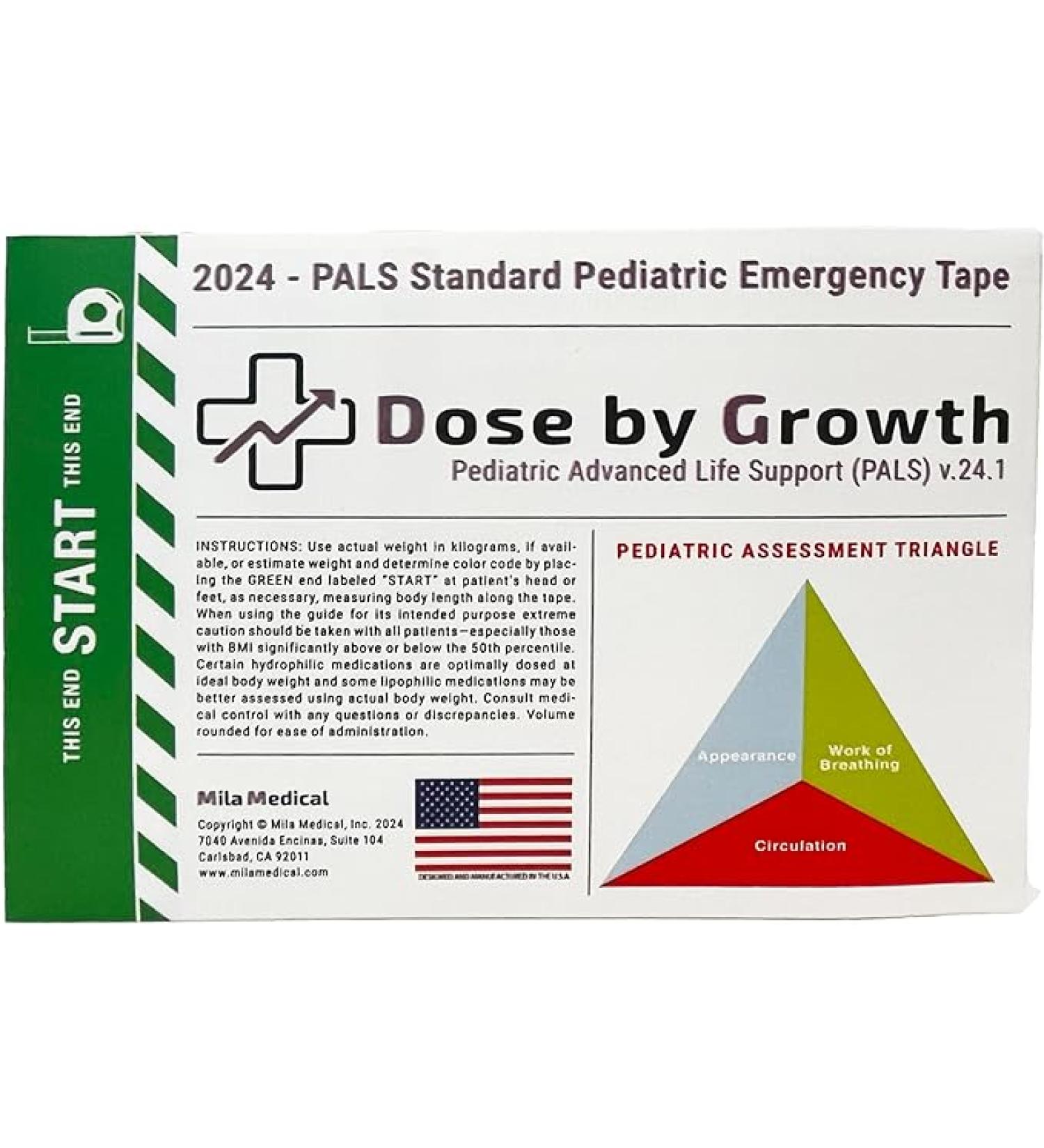 2024 Updated PALS Dose By Growth Pediatric Length-Based Tape - Broselow Compatible Color Zones for Paramedics  Nurses & EMS - Buy Online on GoSupps.com