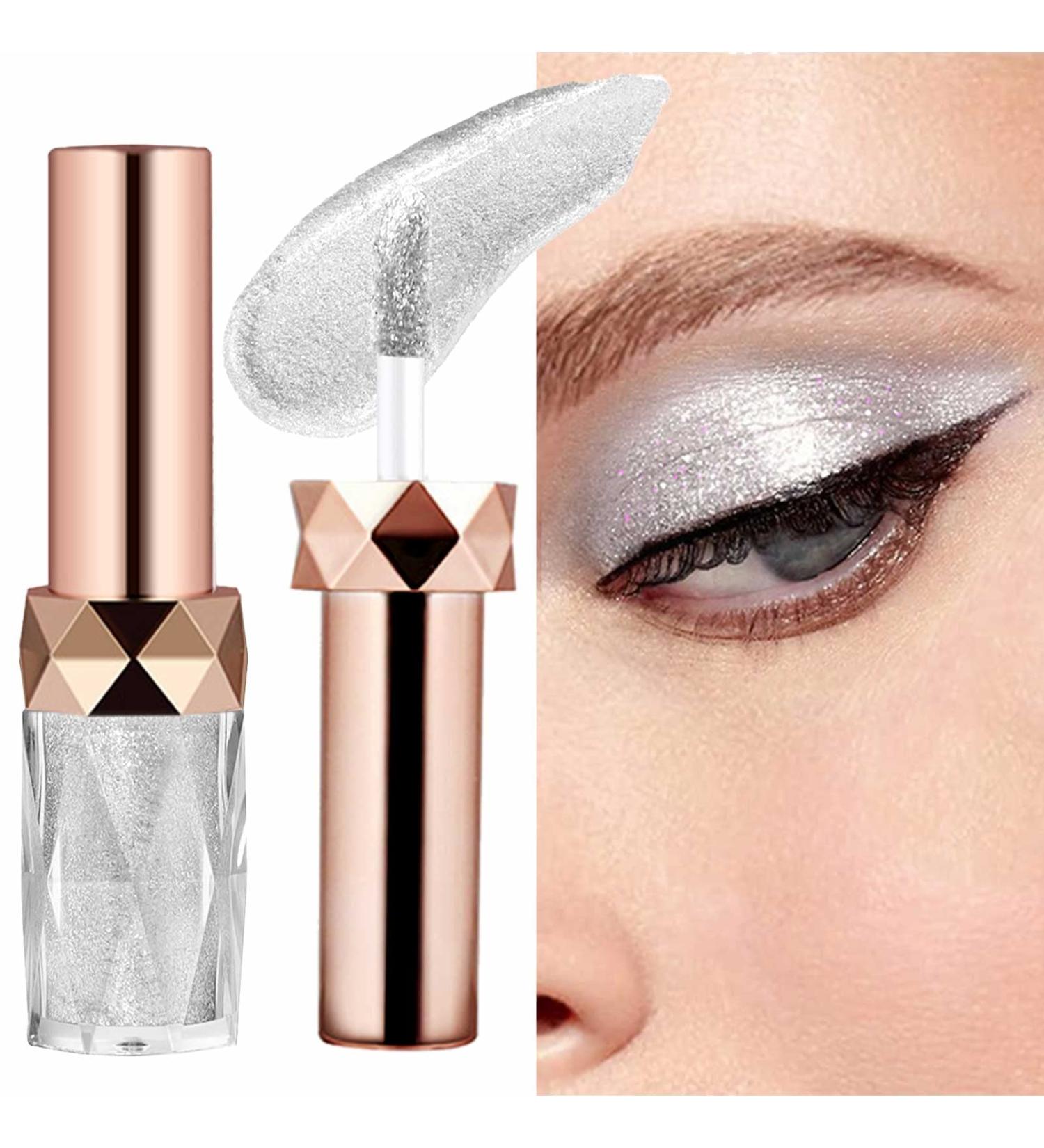 Glitzer Lidshadow - Waterproof Diamond Glitter Liquid Eyeshadow for Cosplay & Party Makeup (Diamant White) | Long-Lasting & Quick-Drying - Buy Online on GoSupps.com