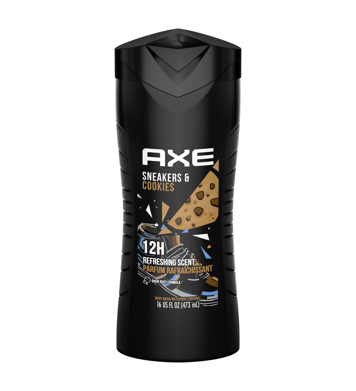 AXE Body Wash for Long Lasting Freshness Sneakers and Cookies Men's Shower Gel with No Parabens Washes Away Odour-Causing Bacteria 473 ml Sneakers & Cookies - Buy Online on GoSupps.com