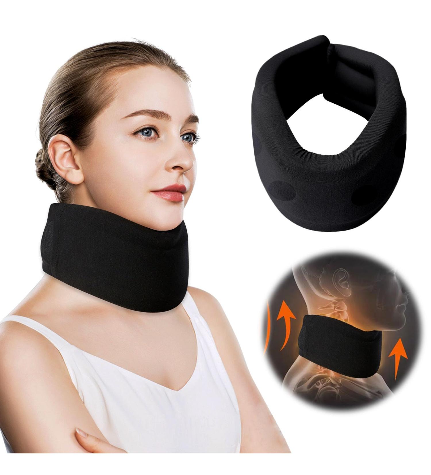NizirioOo Neck Ruff - Adjustable Cervical Support Bandage for Neck Pain Relief (Black) - Alleviate Pressure & Discomfort - Buy Online on GoSupps.com