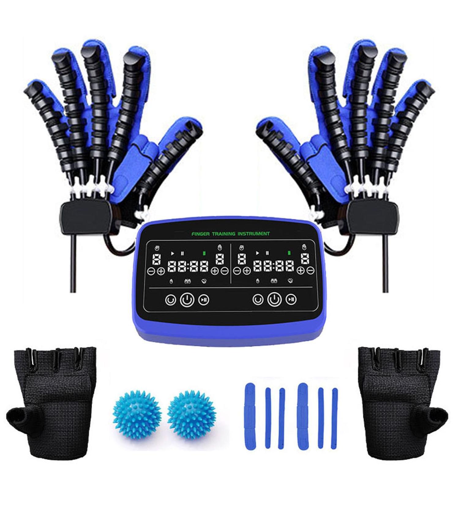 Upgraded Rehabilitation Robot Gloves Two Hands Can Exercise At The Same Time for Arthritis Stroke Hemiplegia Cerebral Palsy Hand Paralysis Patients Physiotherapy Device(Size:M Color:blue) Medium blue - Buy Online on GoSupps.com