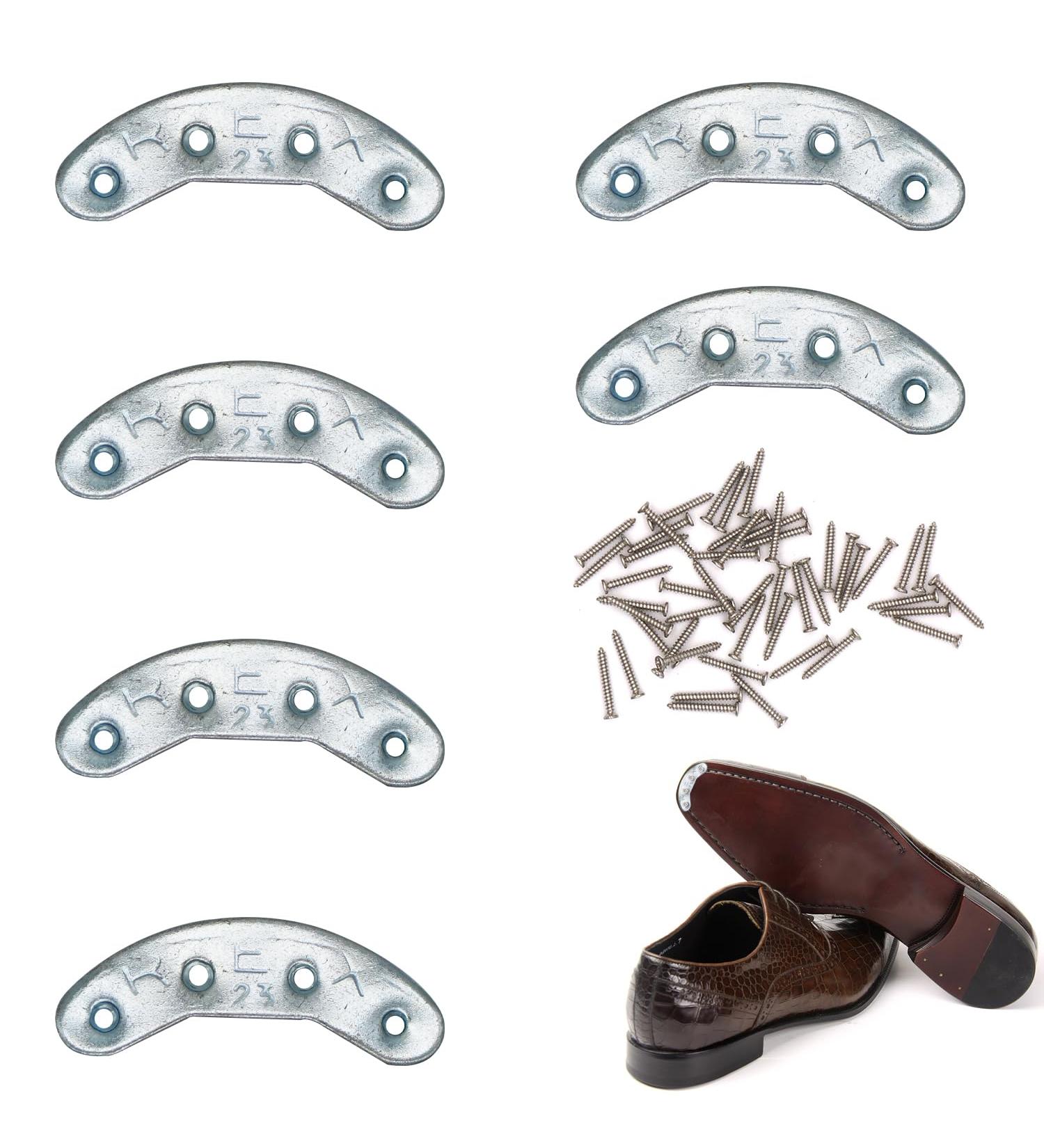 Metal Heel Plates Repair Kit - 3 Pairs Shoe Heel Taps Tips with Screws for Boots & Shoes - Buy Online on GoSupps.com