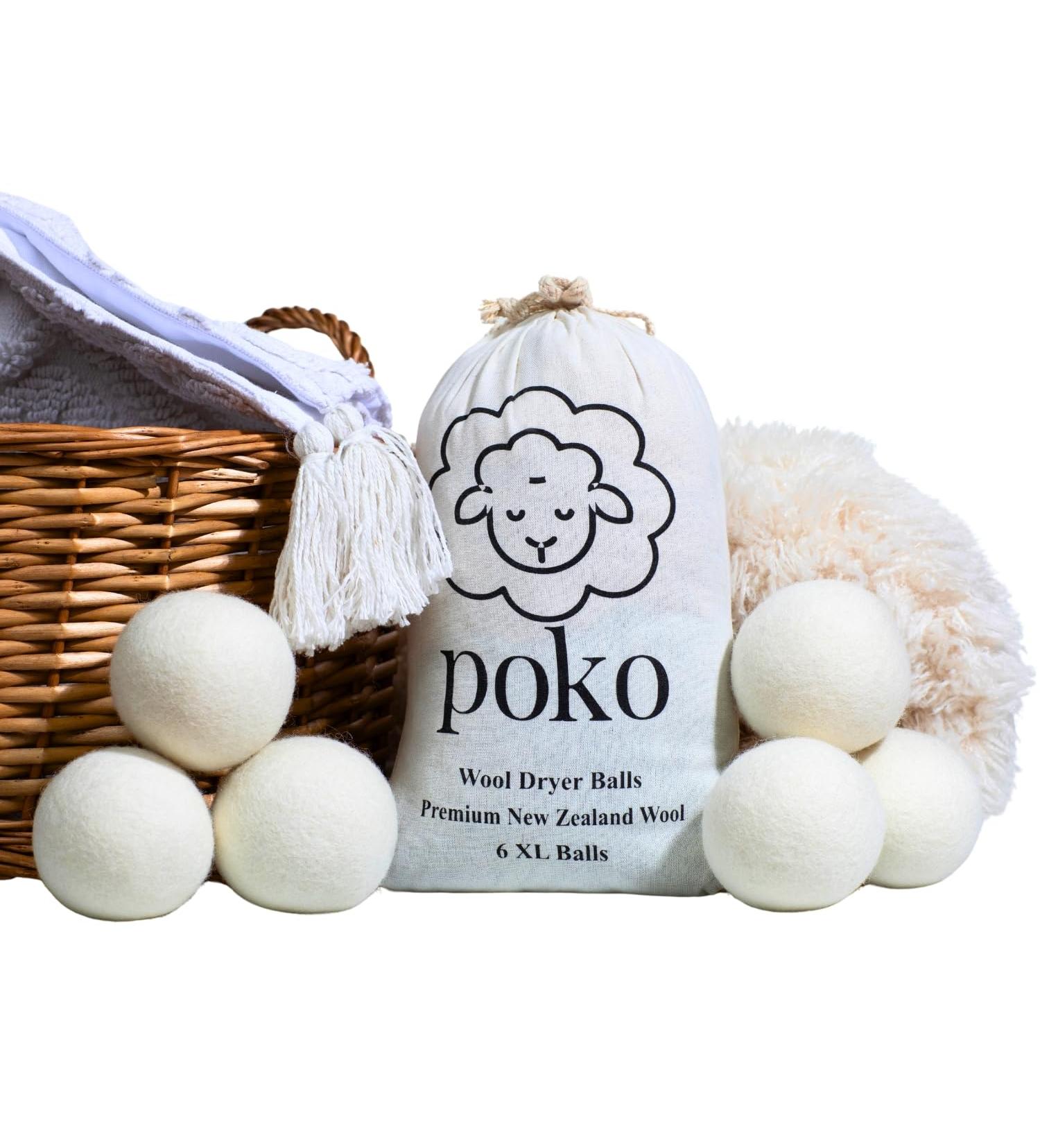 Wool Dryer Balls - 6 XL Pack | 100% Natural Chemical-Free Fabric Softener | Reusable Anti-Static Laundry Balls for Eco-Friendly Drying - Buy Online on GoSupps.com
