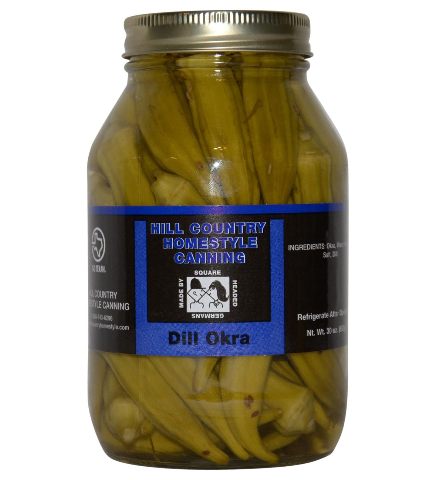 Texas Hill Country Pickled Dill Okra - 32 oz Jar - Buy Online on GoSupps.com