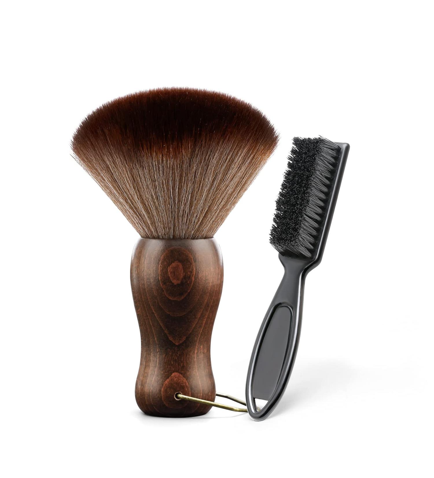 Barber Neck Duster Brush with Wood Handle - Perfect for Hair Cutting (Neck + Black Brush) - Buy Online on GoSupps.com