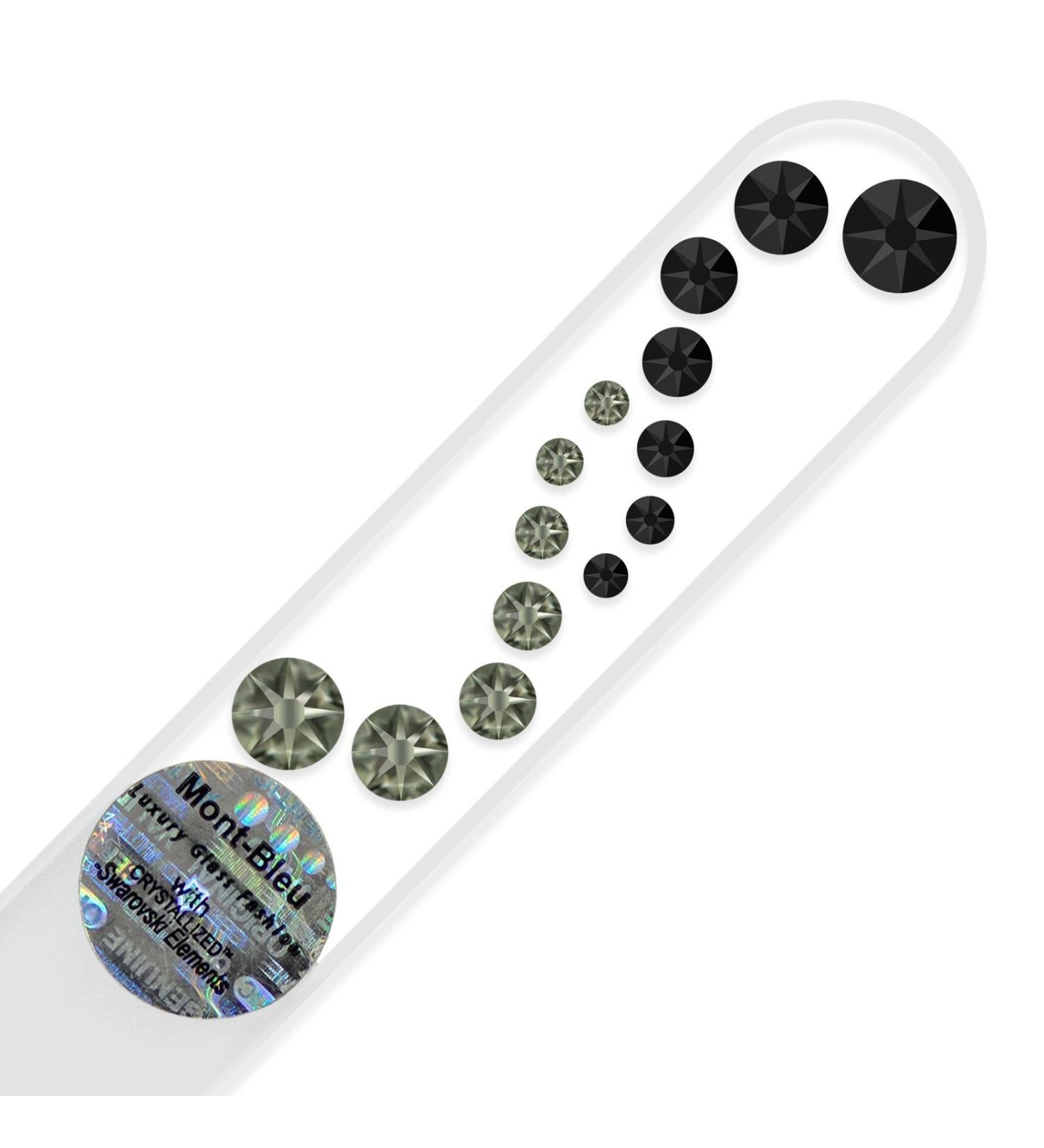Crystal Glass Nail File hand decorated with Swarovski crystals Hand Made in Czech Republic (Europe) Czech Tempered Glass Lifetime Guaranty in Suede Sleeve (Jet - Black Diamond) - Buy Online on GoSupps.com