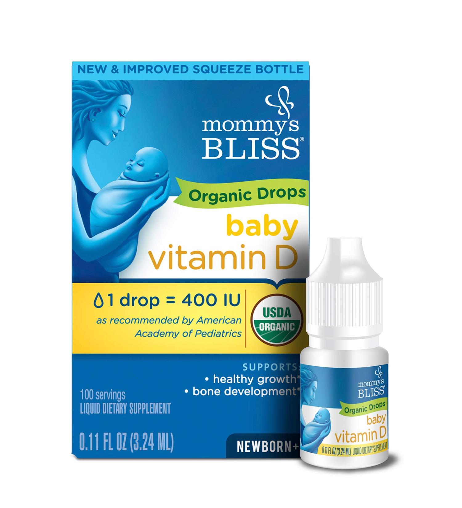 Mommy's Bliss Organic Vitamin D Drops for Newborns | 0.11 fl oz - Buy Online on GoSupps.com