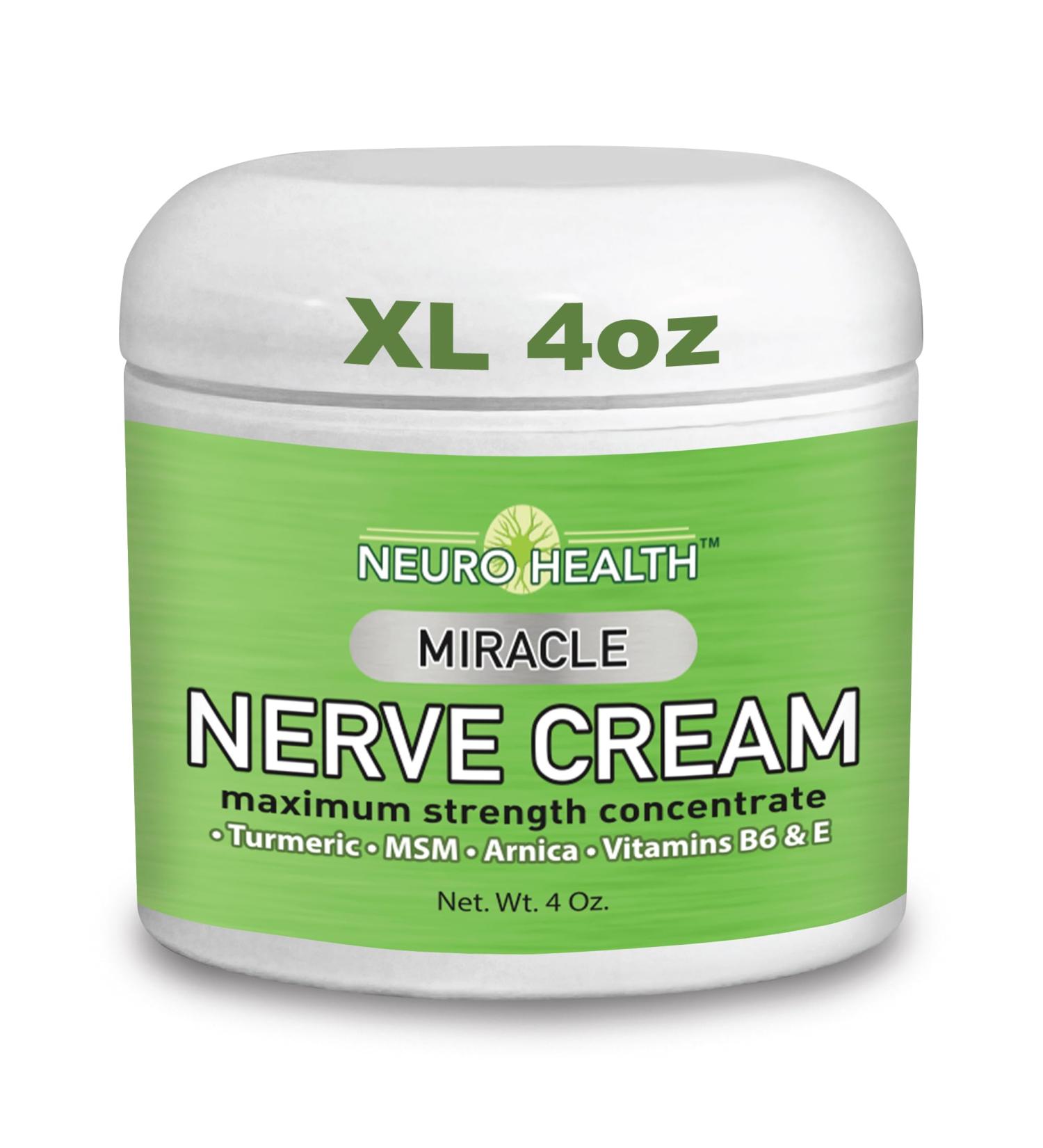Miracle Nerve Cream - XL 4oz JAR - Maximum Strength - Turmeric and Arnica Blend for Neuropathy Discomfort Relief - Soothing Foot & Hand Formula with MSM B6 E - Made in USA NERVE CREAM JAR 4oz FBA - Buy Online on GoSupps.com