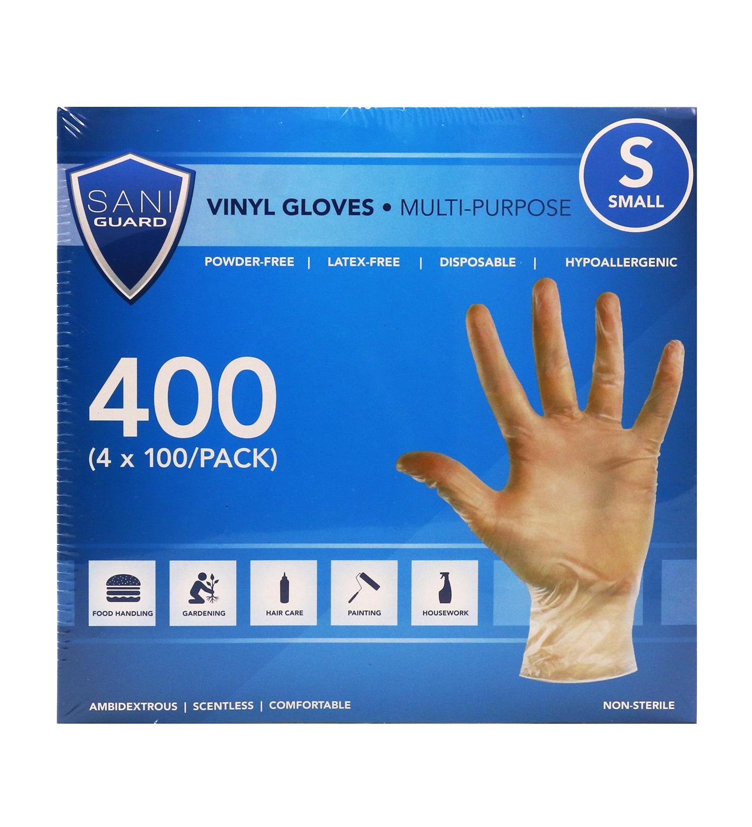 Sani Guard Unisex Sani GuardGloves 100 Count (Pack of 4) White