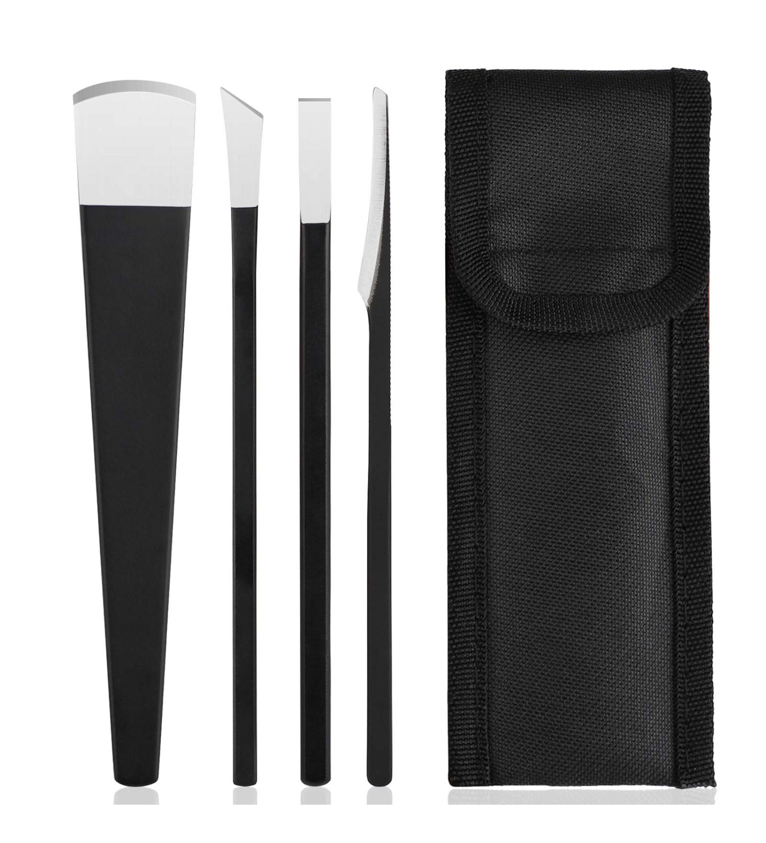 Pedicure Knife Set with Carry Bag - 4pcs Ingrown Toenail Correction Nippers Clipper Remover - High Manganese Steel Nail Care Cutter for Calluses - Beauty Salon & Home Use - Buy Online on GoSupps.com