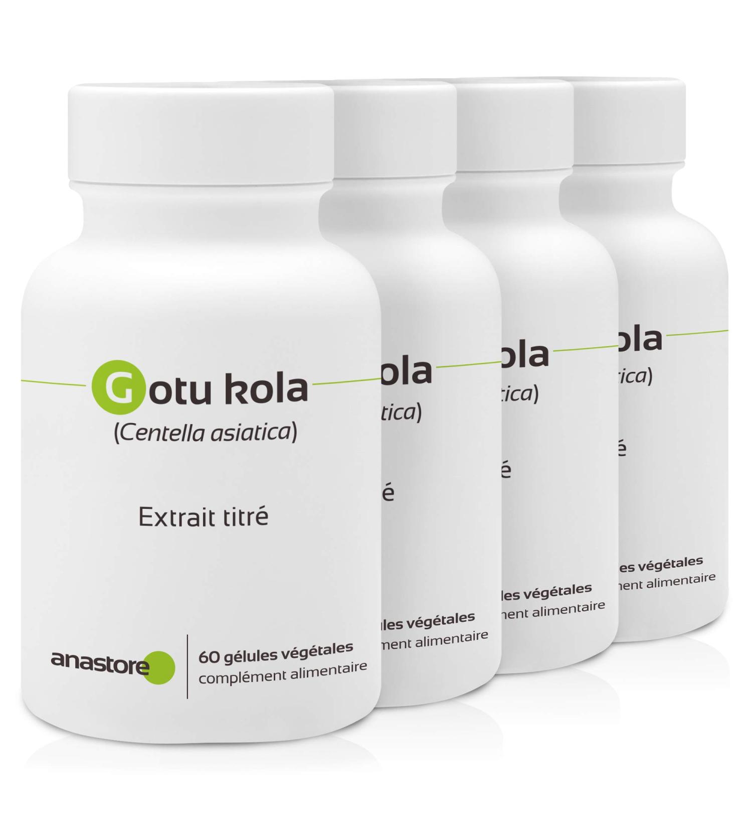 GOTU KOLA (CENTELLA ASIATICA) * 3+1 FREE PACK * 100 mg / 240 capsules * Titled at 20% in triterpenes 8% in asiaticoside and 5.5% in madecassoside * Cardiovascular - Buy Online on GoSupps.com