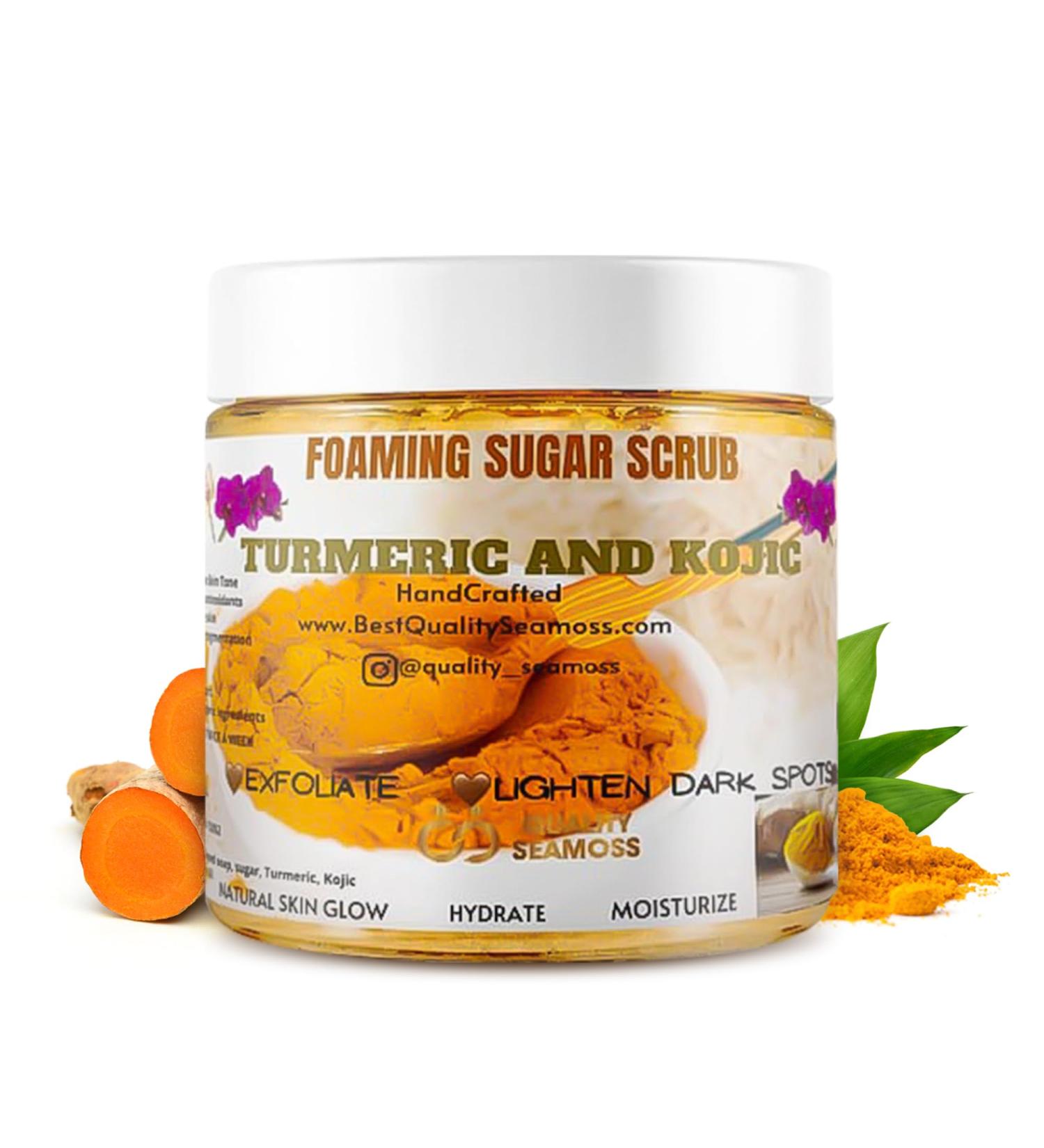 Exfoliating Body Scrub and Face Scrub Dark Spot Remover for Scars and Stretch Marks Helps Avoid Ingrown Hair Hyperpigmentation 12 oz - For Sensitive Skin Kojic Turmeric Sugar Scrub 12 oz - Buy Online on GoSupps.com