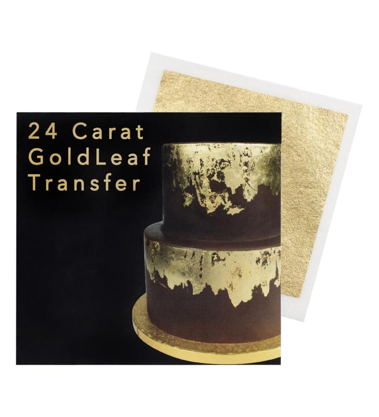 Sugarflair Edible 24 Carat Gold Leaf Transfer Sheet for Cakes Desserts Chocolate & Decorations - 80mm x 80mm