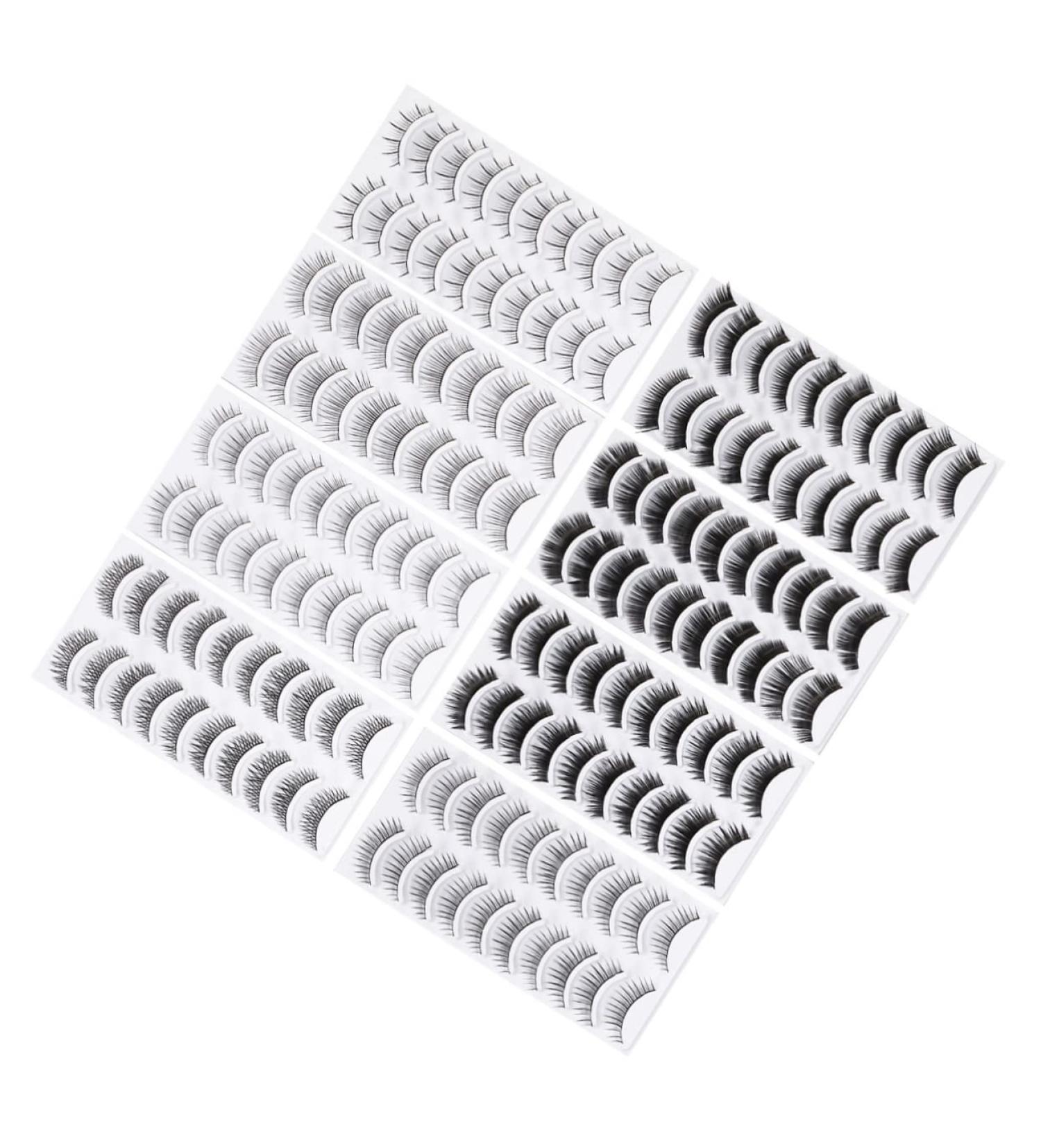 HAPINARY Beauty Fake Eyelashes 80 Pairs Fake Lashes Fake Eyelashes Eyeliner Pencil False Eyelashes Natural Eyelashes Cross Section Cosplay Lashes - Buy Online on GoSupps.com