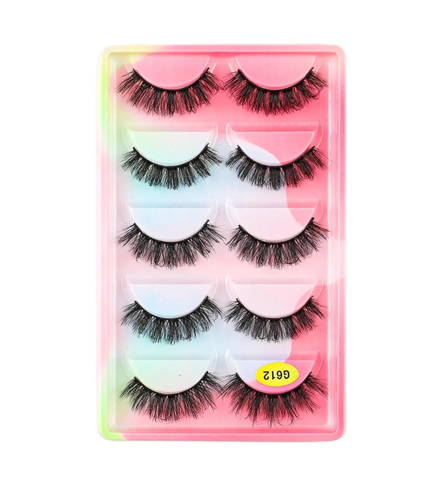 UAMOU Lashes 10/20/50/100 Boxes Mink Eyelashes 5 Pairs Natural False Eyelashes Thick Fluffy Faux Cils Lashes In Bulk G6 Cheerfully (Color : G612CS Size : 30 boxes) - Buy Online on GoSupps.com