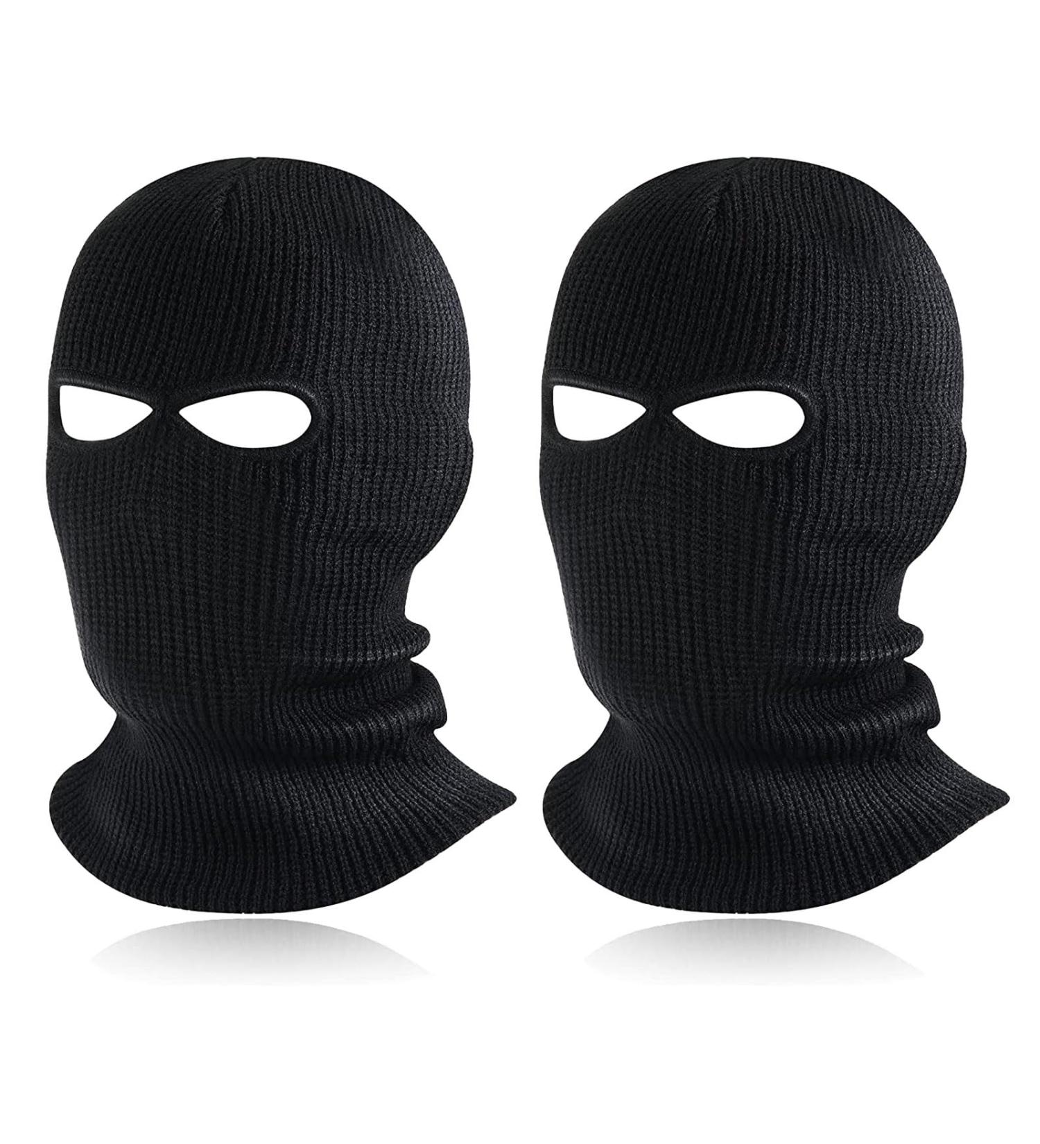 Skhaovs 2 Pack Knitted Sturm Hood Warm Winter Ski Mask Balaclava for Men & Women | Black Full Face Mask for Outdoor Sports - Buy Online on GoSupps.com
