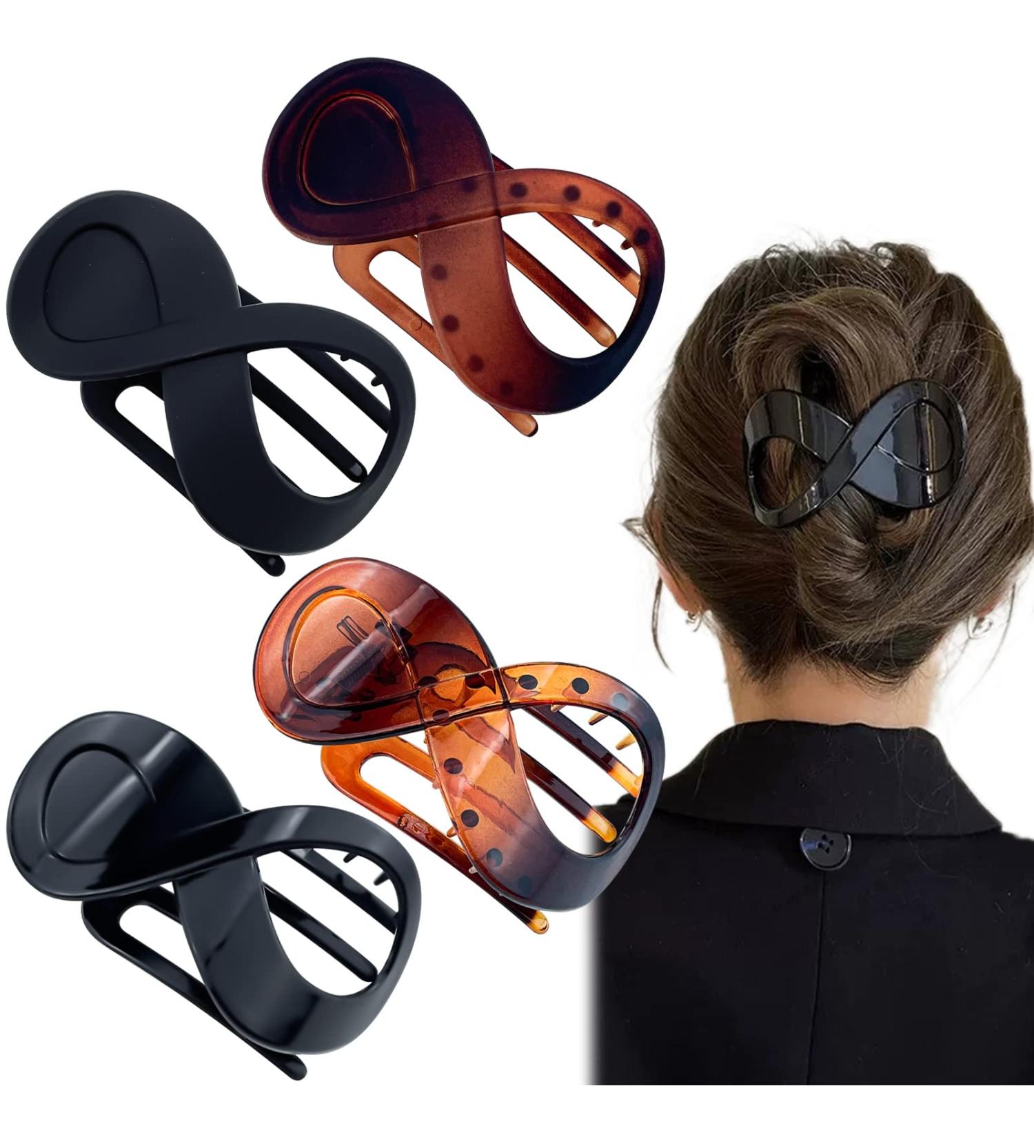 4 Pcs French Concord Flat Hair Clips - 3.35 Inch Curved Alligator Hair Claw Clips for Women - Buy Online on GoSupps.com