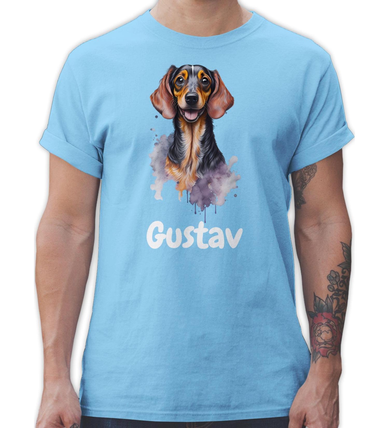 Personalized Dachshund T-Shirt for Dog Owners - Custom Name Gift by Shirtracer - Light Blue - Buy Online on GoSupps.com
