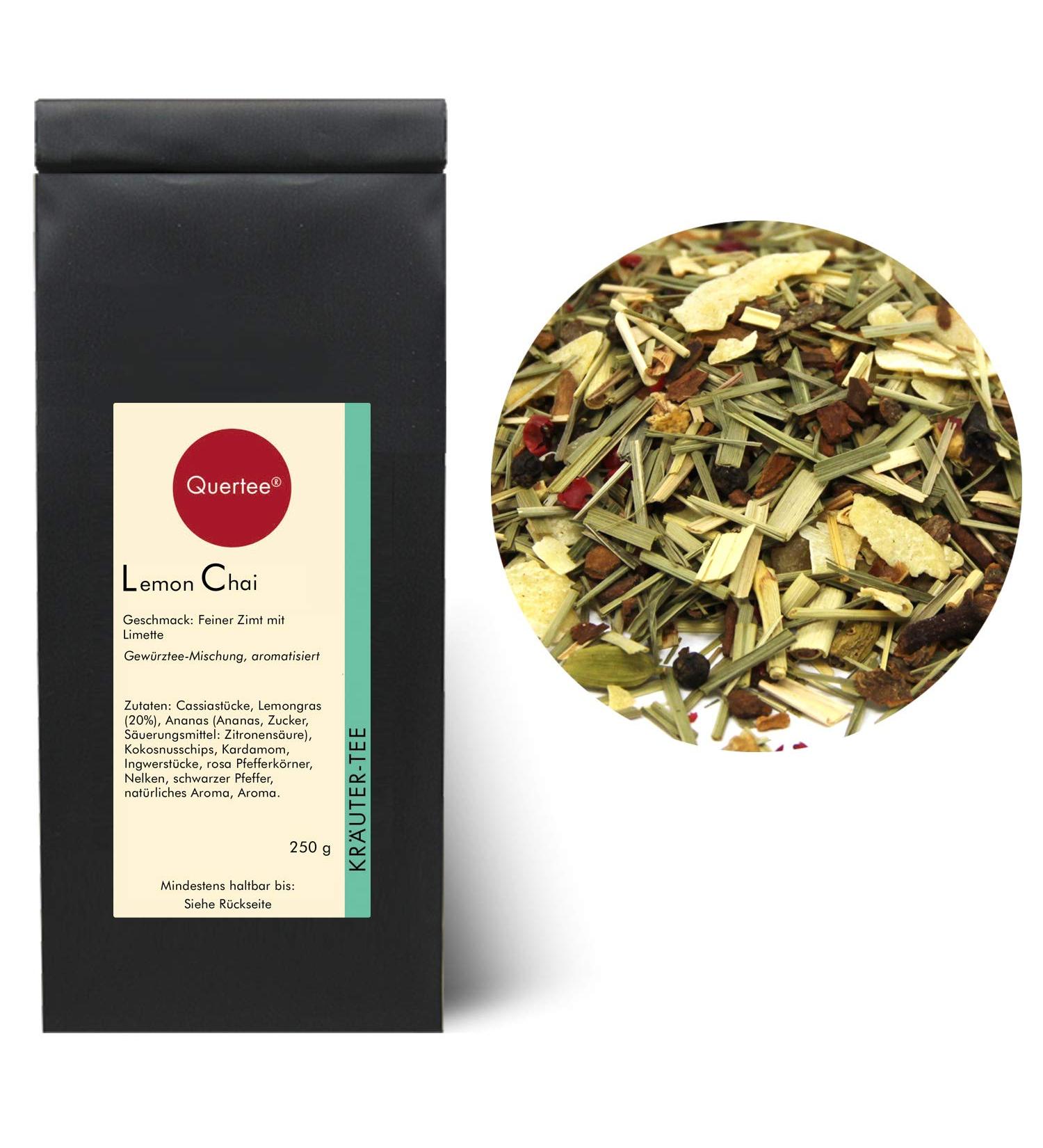  Quertee Quertee - Herbal Tea - "Lemon Chai" - Fine cinnamon with a lime flavor - With lemongrass (250 g) - Buy Online on GoSupps.com