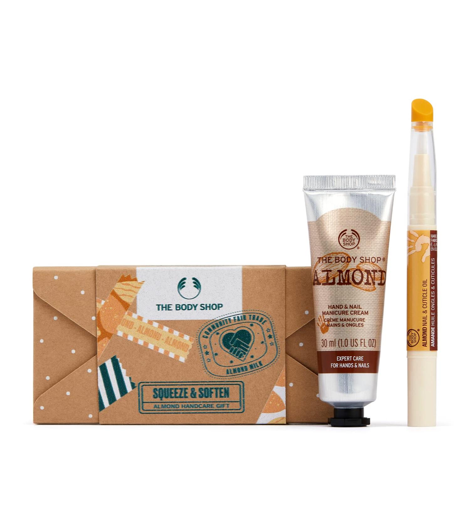 The Body Shop Almond Hand Care Gift Set - Nourishing Vegan Formula for Dry Hands & Nails (2 Items) - Buy Online on GoSupps.com