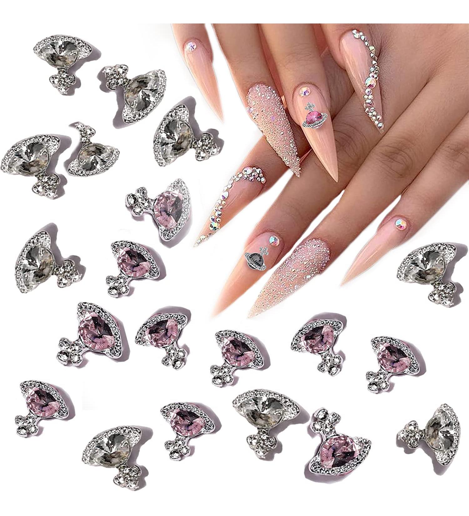 20 Pcs Shiny Saturn Planet Nail Rhinestones - Luxury Alloy Diamond Crystal Charms for Nail Art Decorations - Buy Online on GoSupps.com