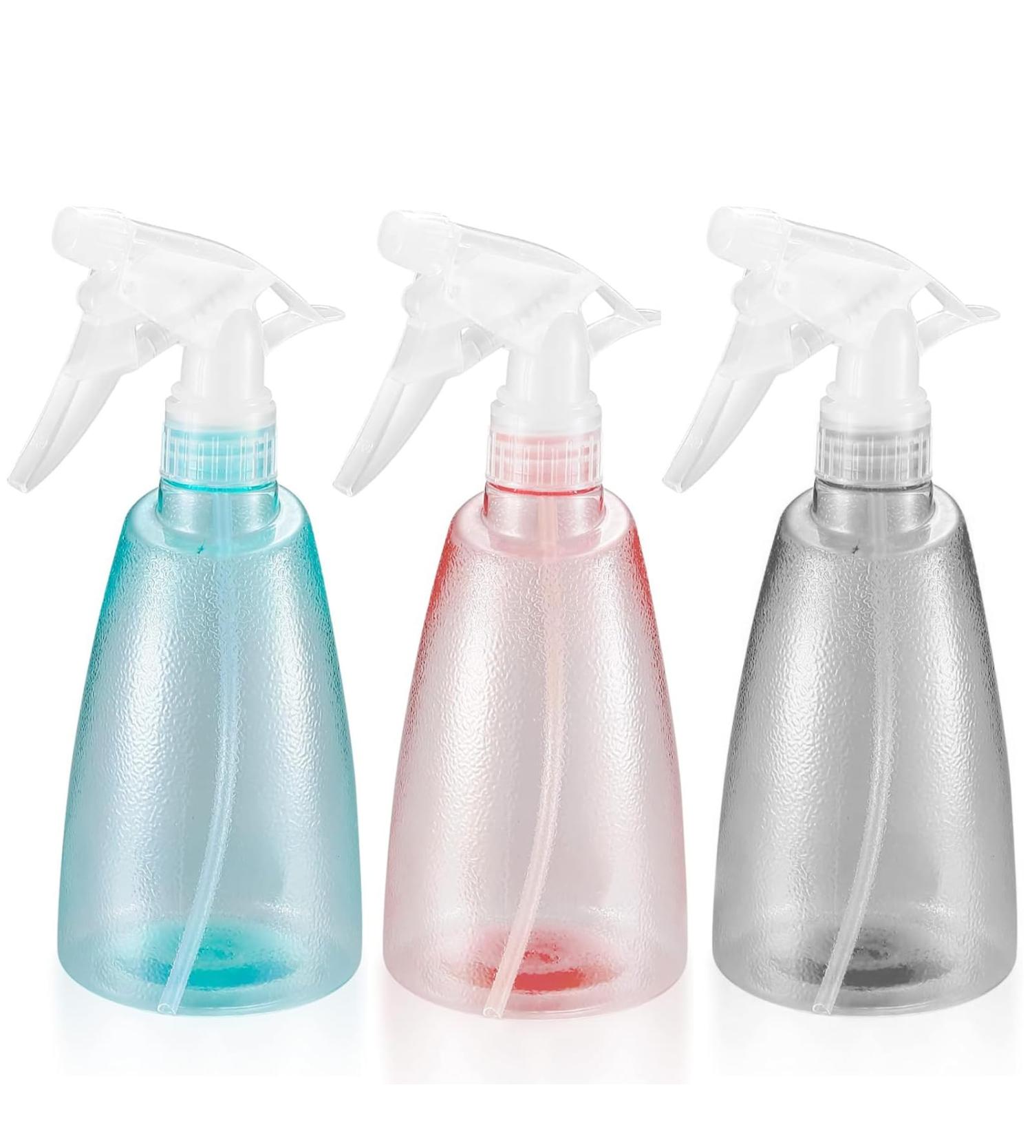 Diompirux 3-Piece 500ml Refillable Spray Bottles - Plastic Atomizer for Plants Hairdressers and More (Pink Blue Black) - Ideal for Garden Car and Home Use - Buy Online on GoSupps.com