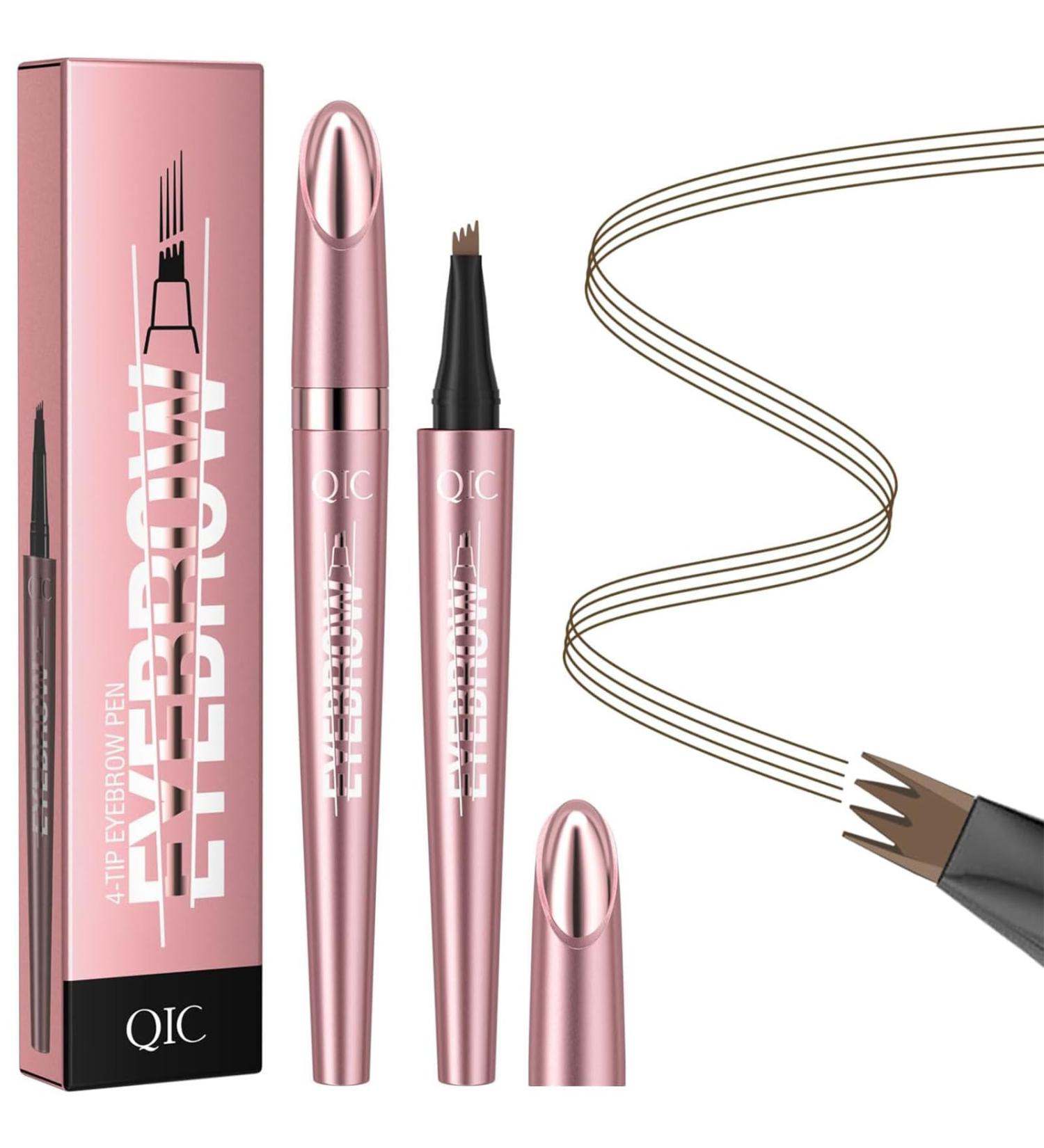 Fogrime Four-Head Split Liquid Eyebrow Pencil - Waterproof Long-Lasting Smudge-Proof - Ideal for Makeup Beginners - Convenient and Natural-Looking - 4 Colors Available (Light coffee) - Buy Online on GoSupps.com